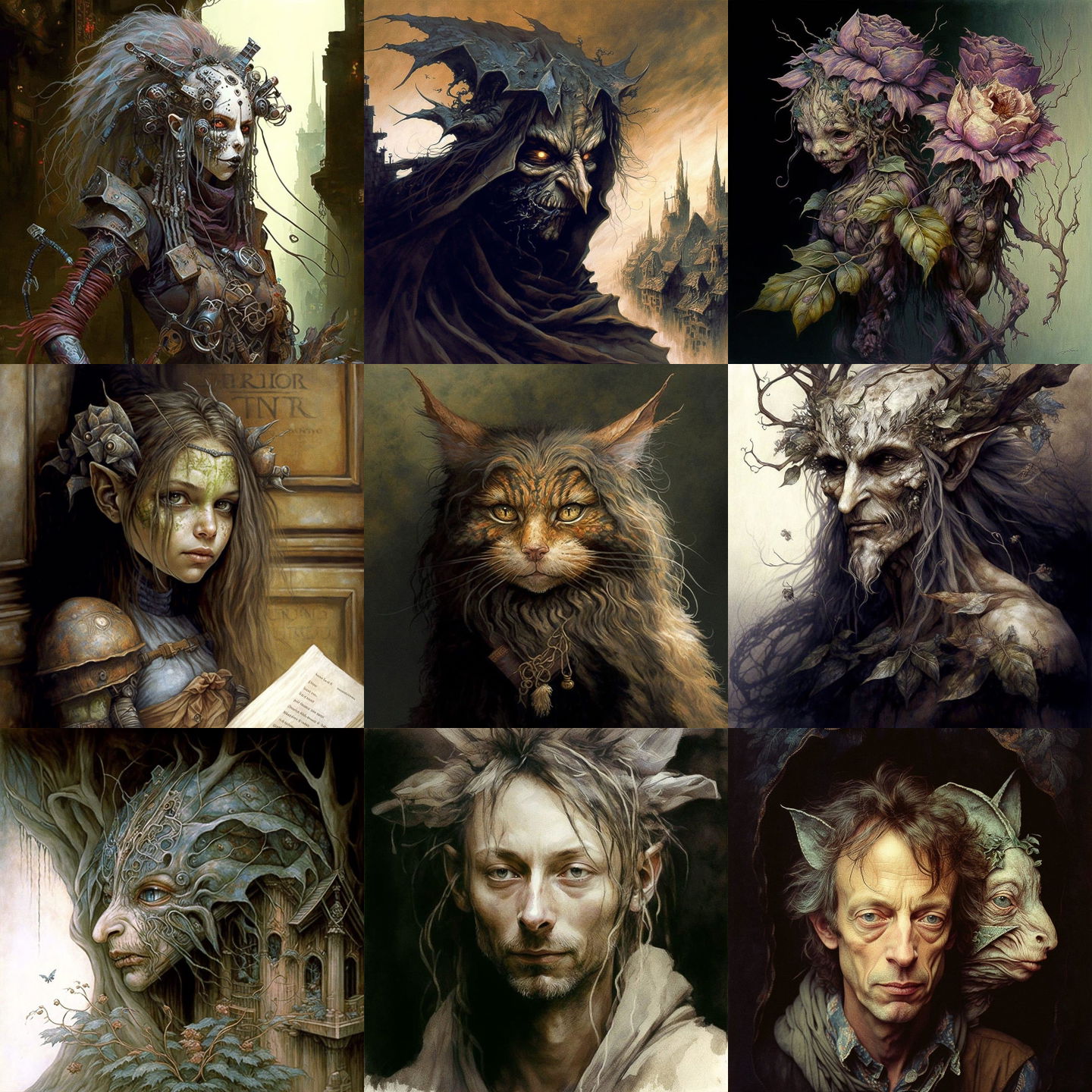 Brian Froud style, Midjourney V4: cyberpunk character by Brian Froud