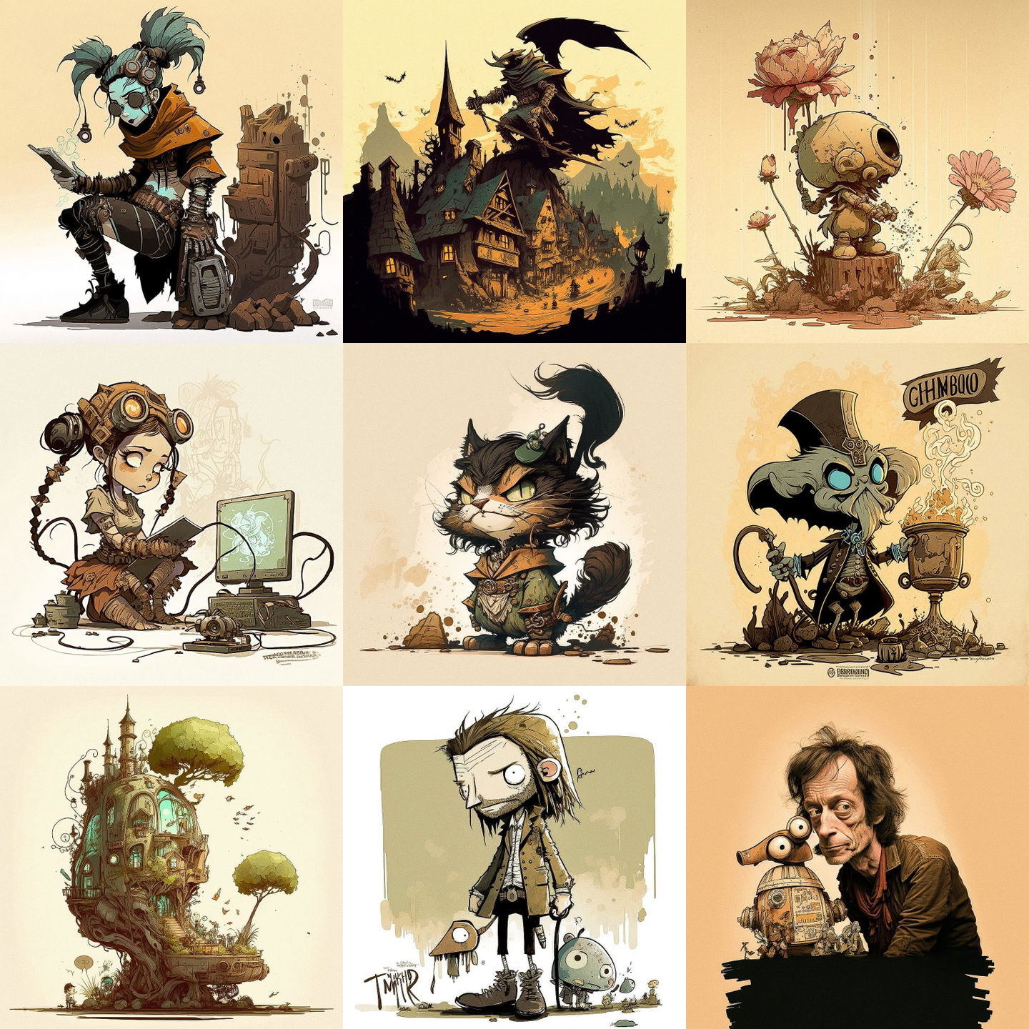 Brian Kesinger style, Midjourney V4: cyberpunk character by Brian Kesinger