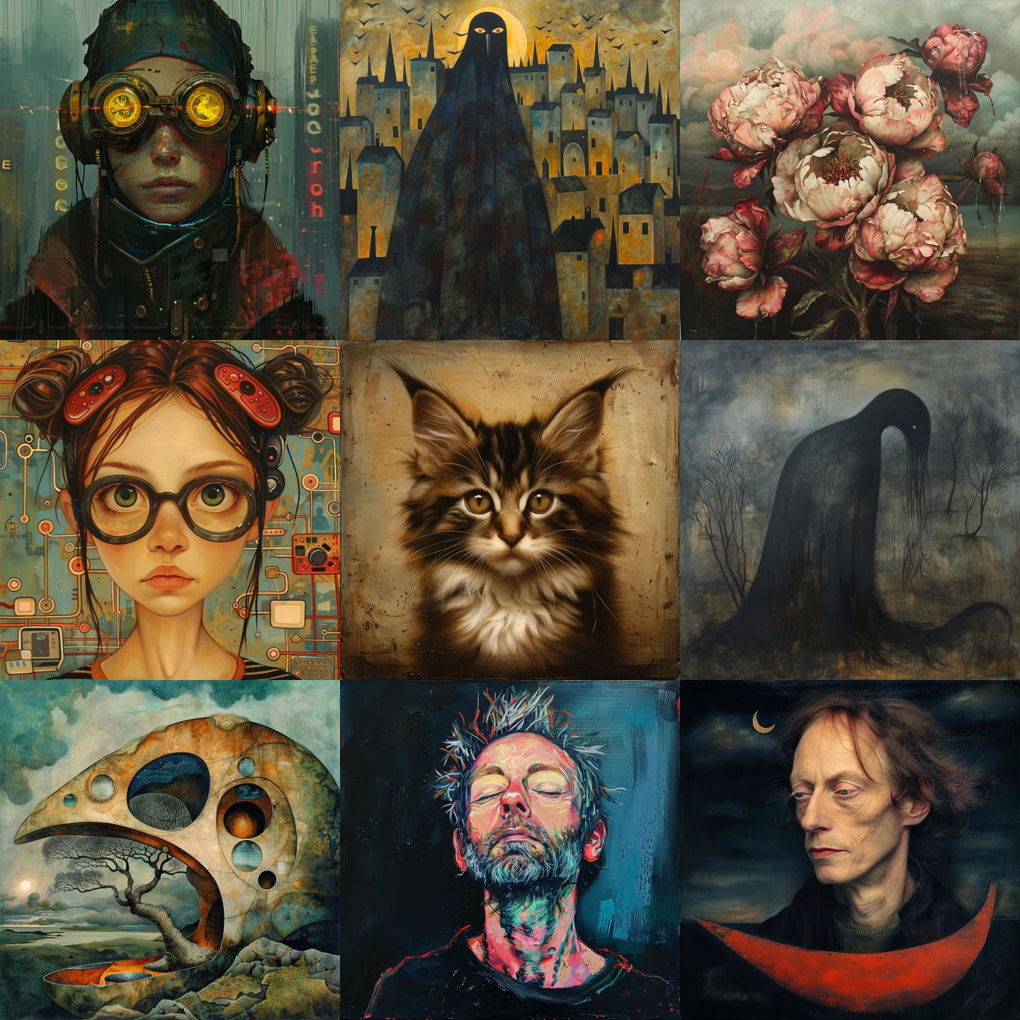 Bridget Bate Tichenor style, Midjourney V6: cyberpunk character by Bridget Bate Tichenor