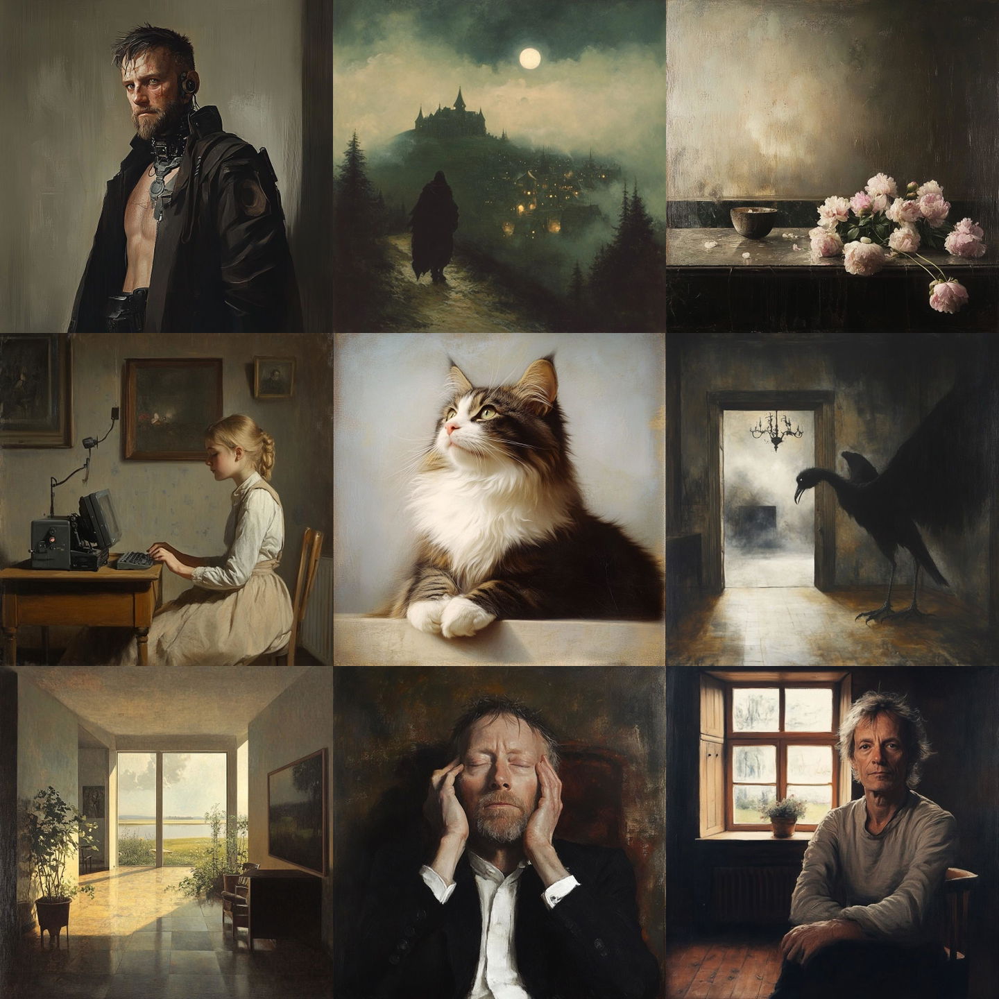 Carl Holsoe style, Midjourney V6.1: cyberpunk character by Carl Holsoe