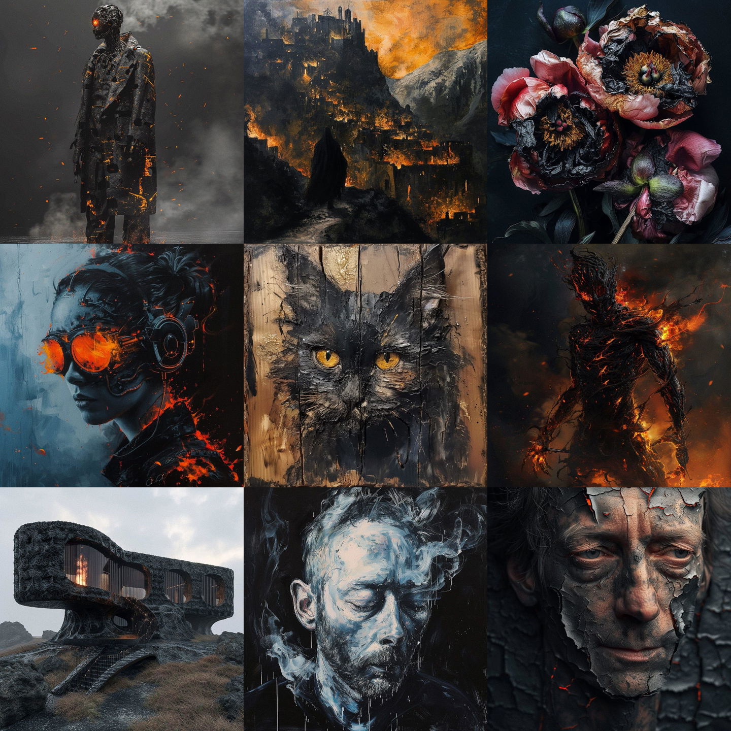Charred style, Midjourney V6: Charred cyberpunk character