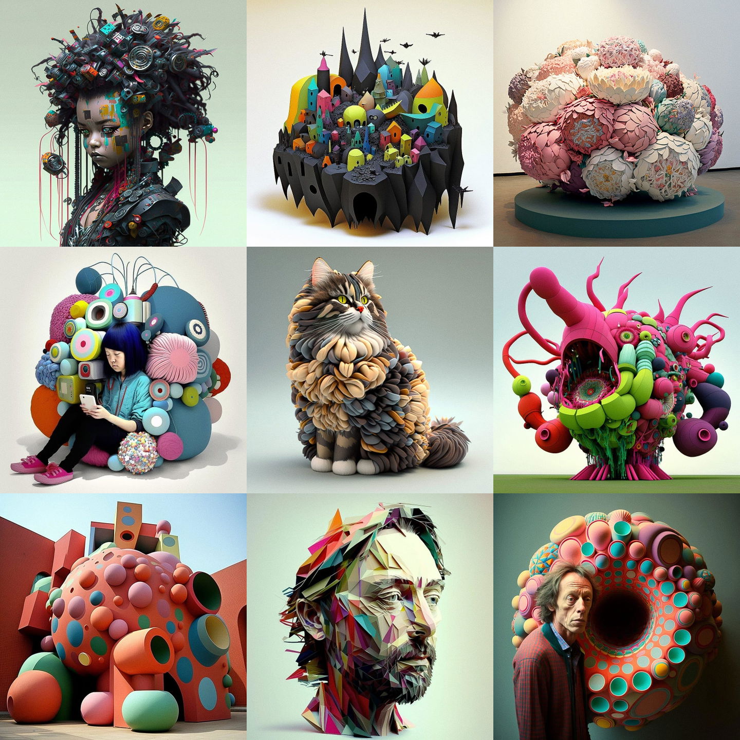 Choi Jeong-Hwa style, Midjourney V4: cyberpunk character by Choi Jeong-hwa