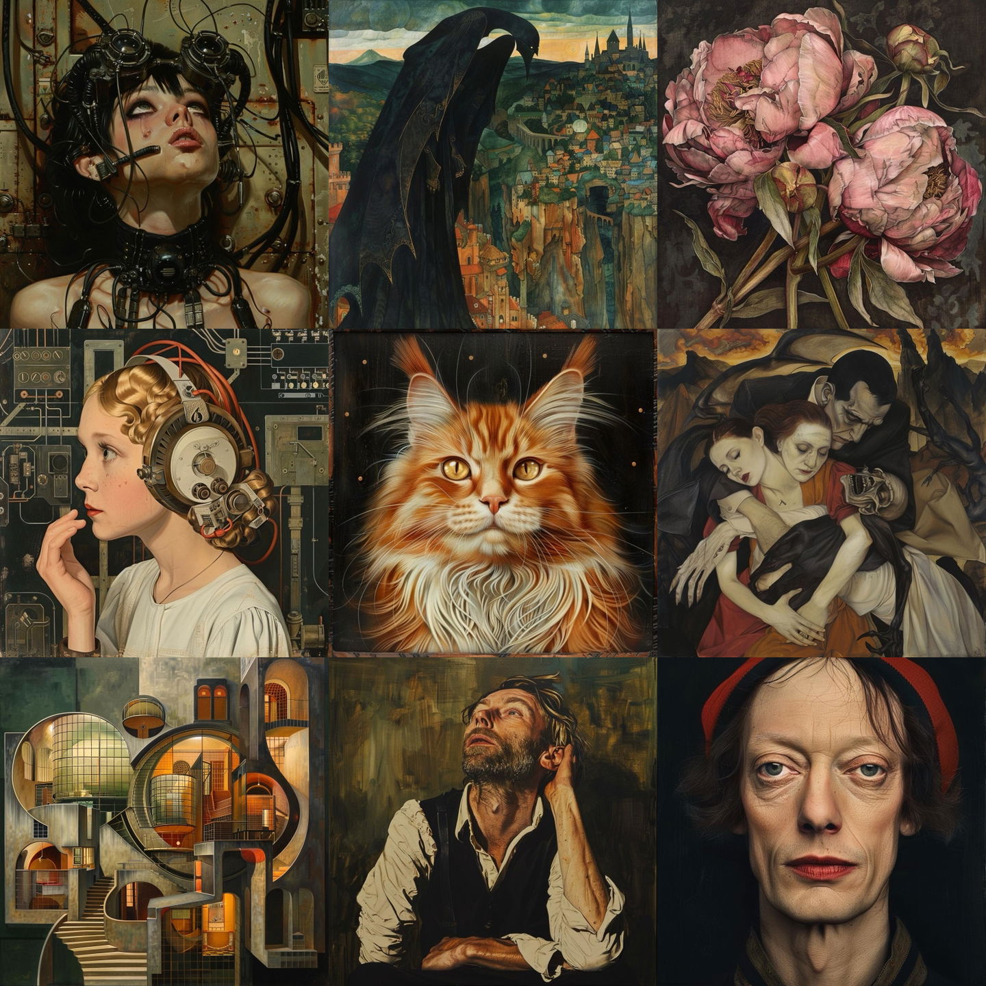 Christian Schad style, Midjourney V6: cyberpunk character by Christian Schad