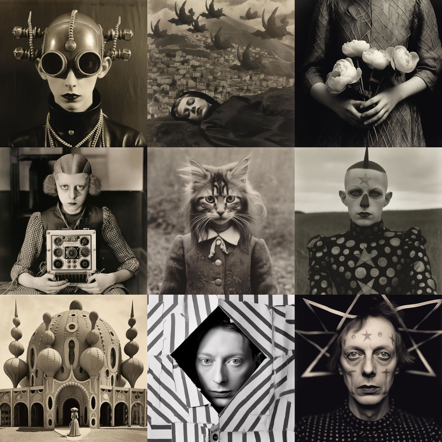 Claude Cahun style, Midjourney V5.1: cyberpunk character by Claude Cahun