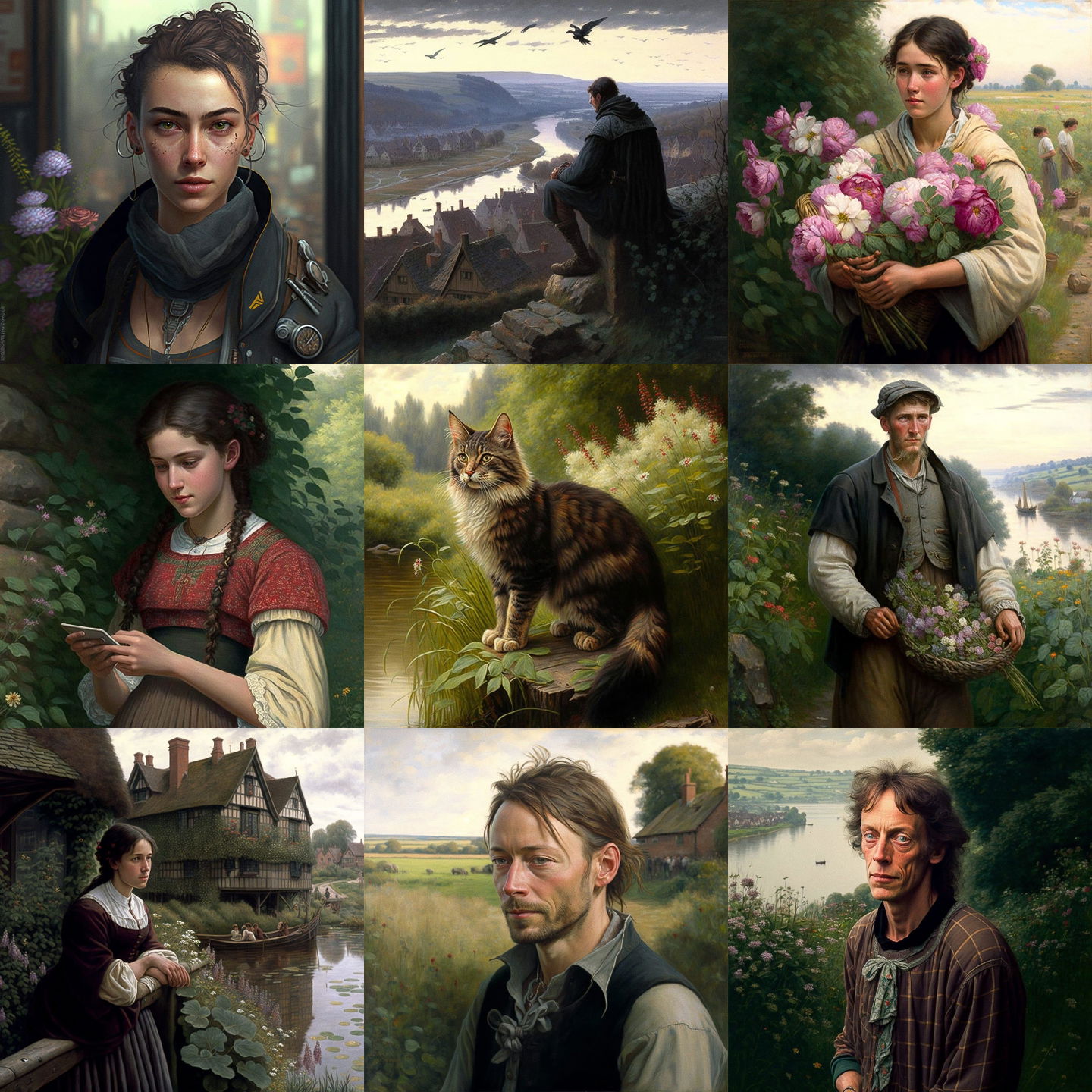 Daniel Ridgway Knight style, Midjourney V4: cyberpunk character by Daniel Ridgway Knight