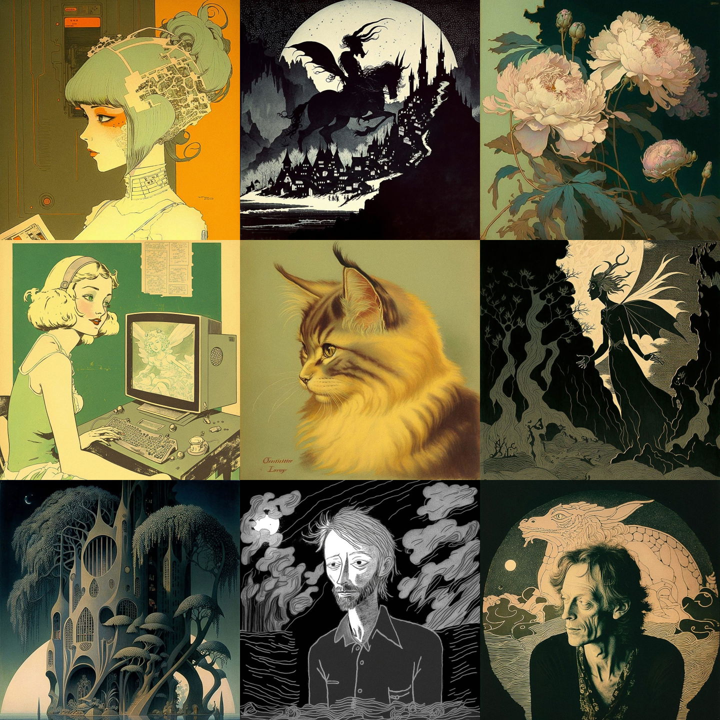 Dorothy Lathrop style, Midjourney V4: cyberpunk character by Dorothy Lathrop