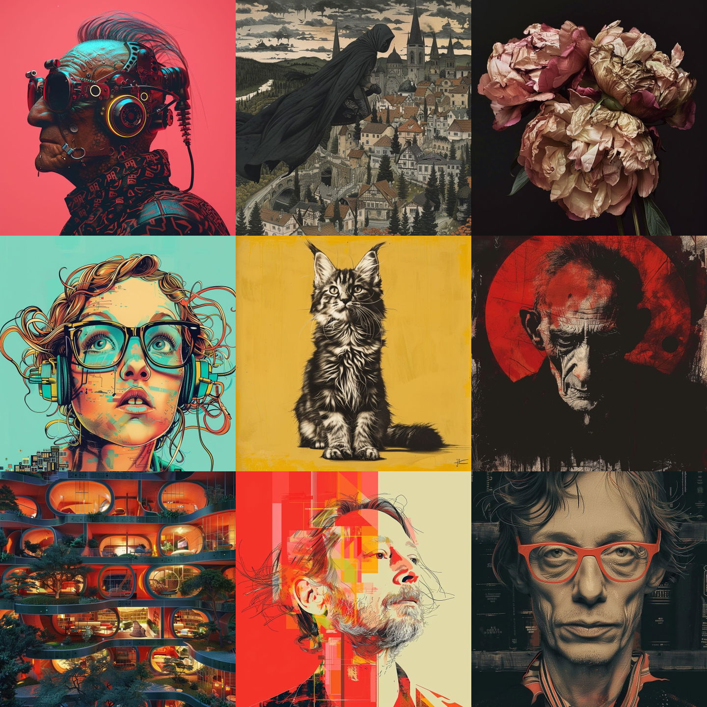 Erik Spiekermann style, Midjourney V6: cyberpunk character by Erik Spiekermann