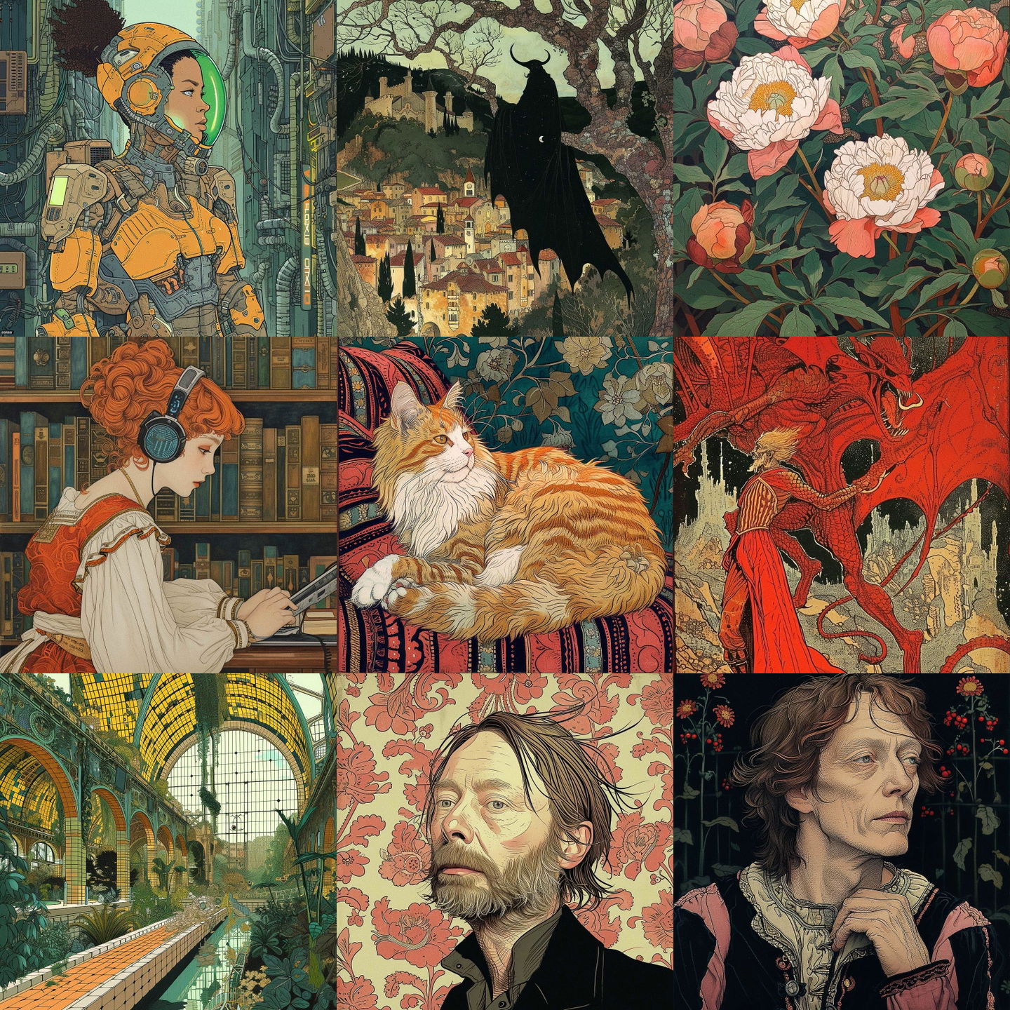 Eugene Grasset style, Midjourney V6: cyberpunk character by Eugene Grasset