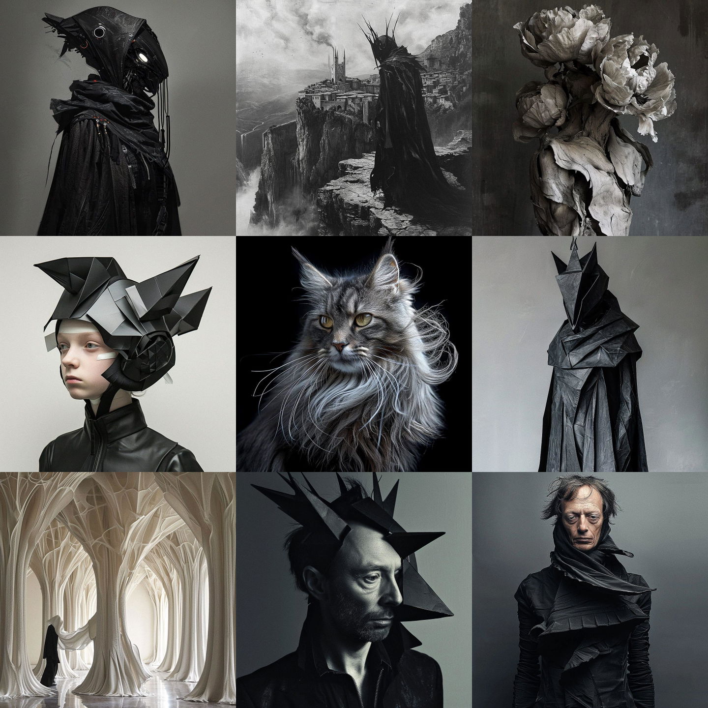 Gareth Pugh style, Midjourney V6: cyberpunk character by Gareth Pugh