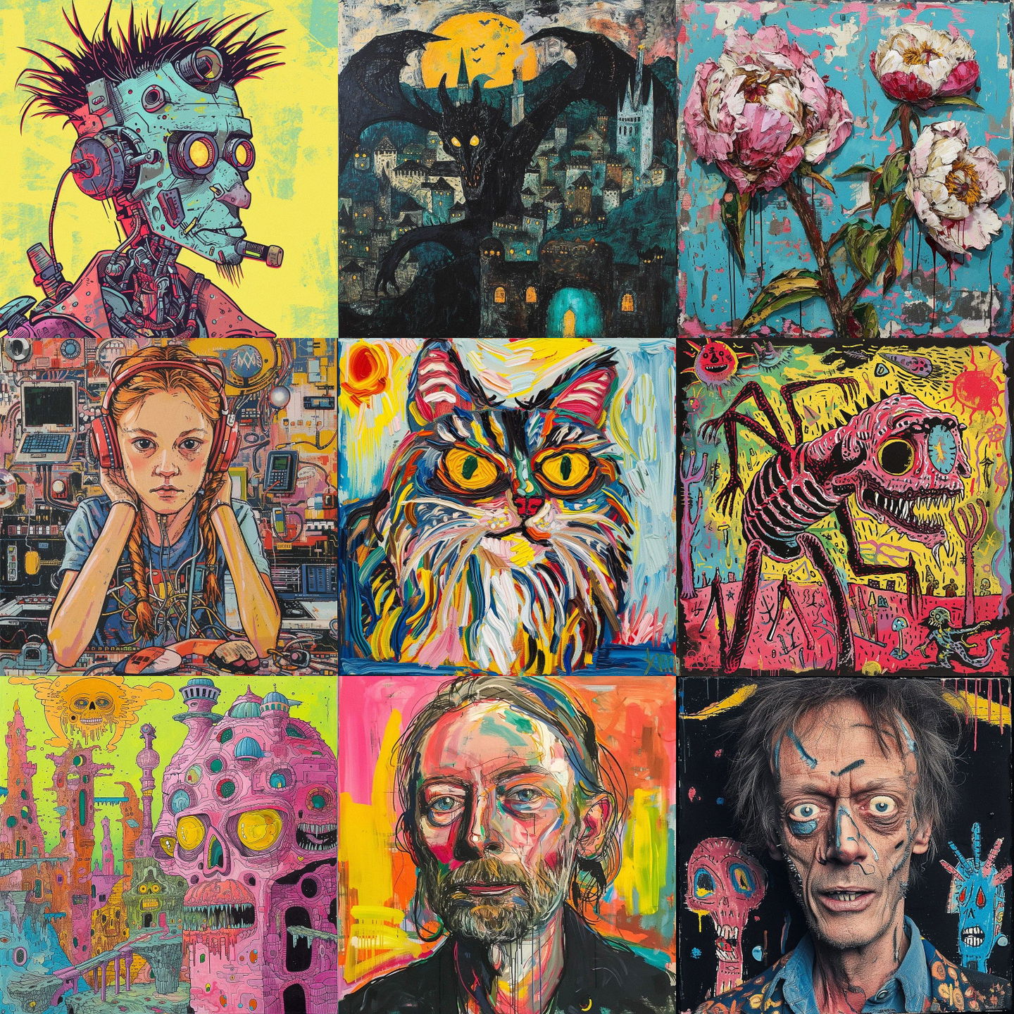 Gary Panter style, Midjourney V6: cyberpunk character by Gary Panter