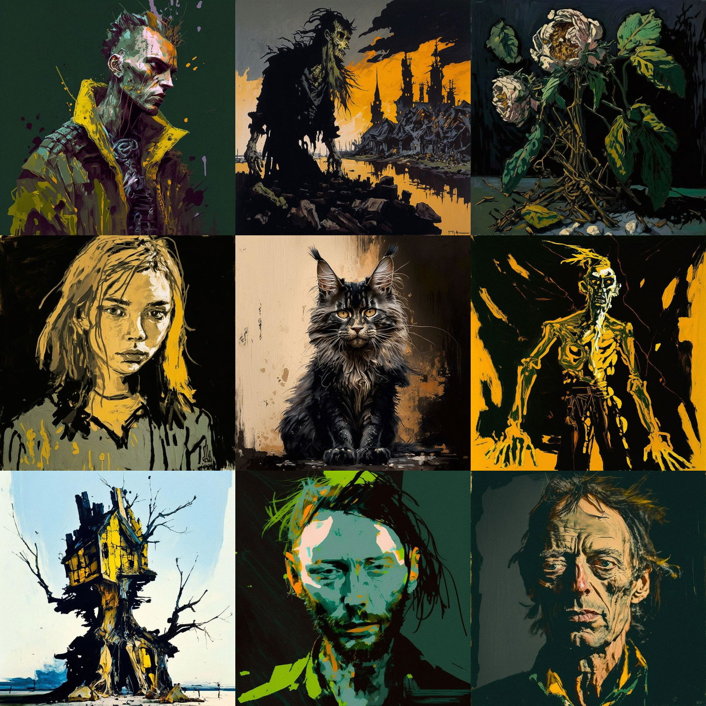 Georg Baselitz style, Midjourney V4: cyberpunk character by Georg Baseltiz