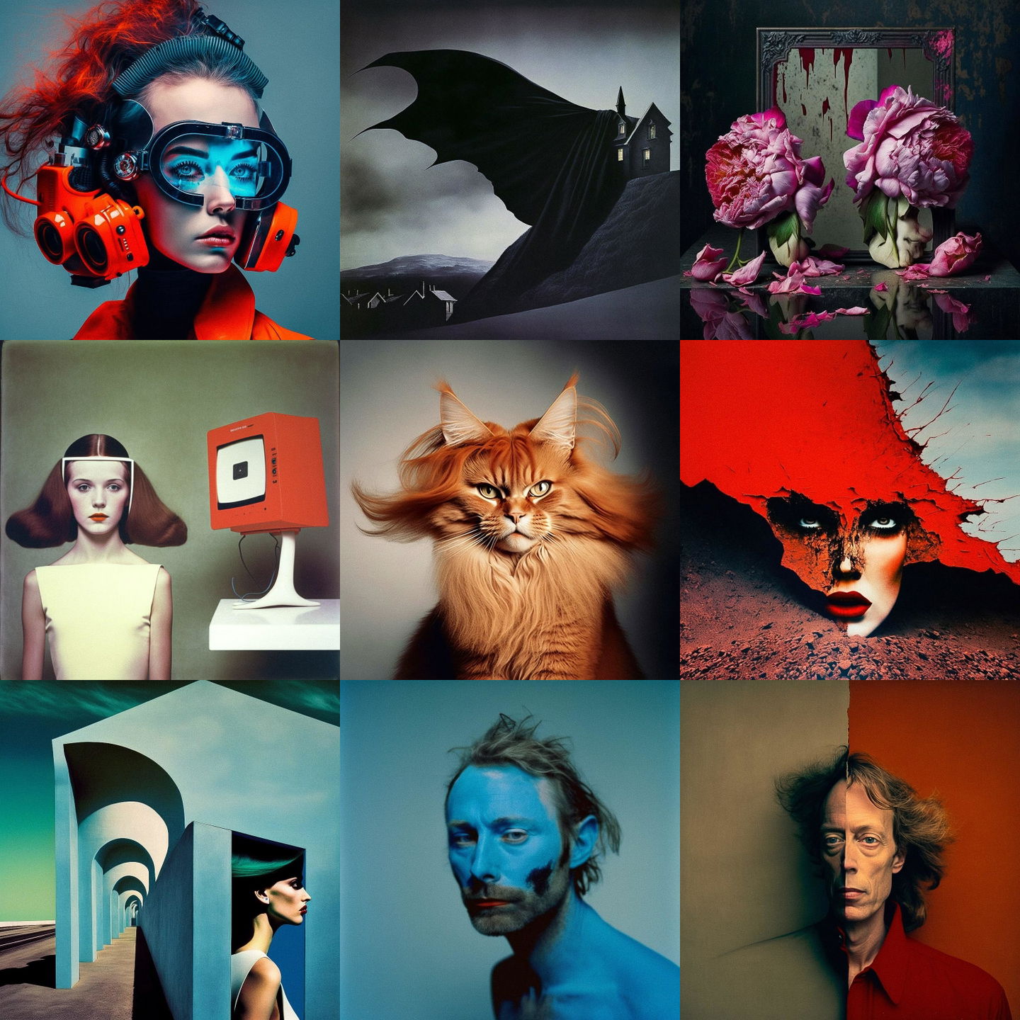 Guy Bourdin style, Midjourney V4: cyberpunk character by Guy Bourdin