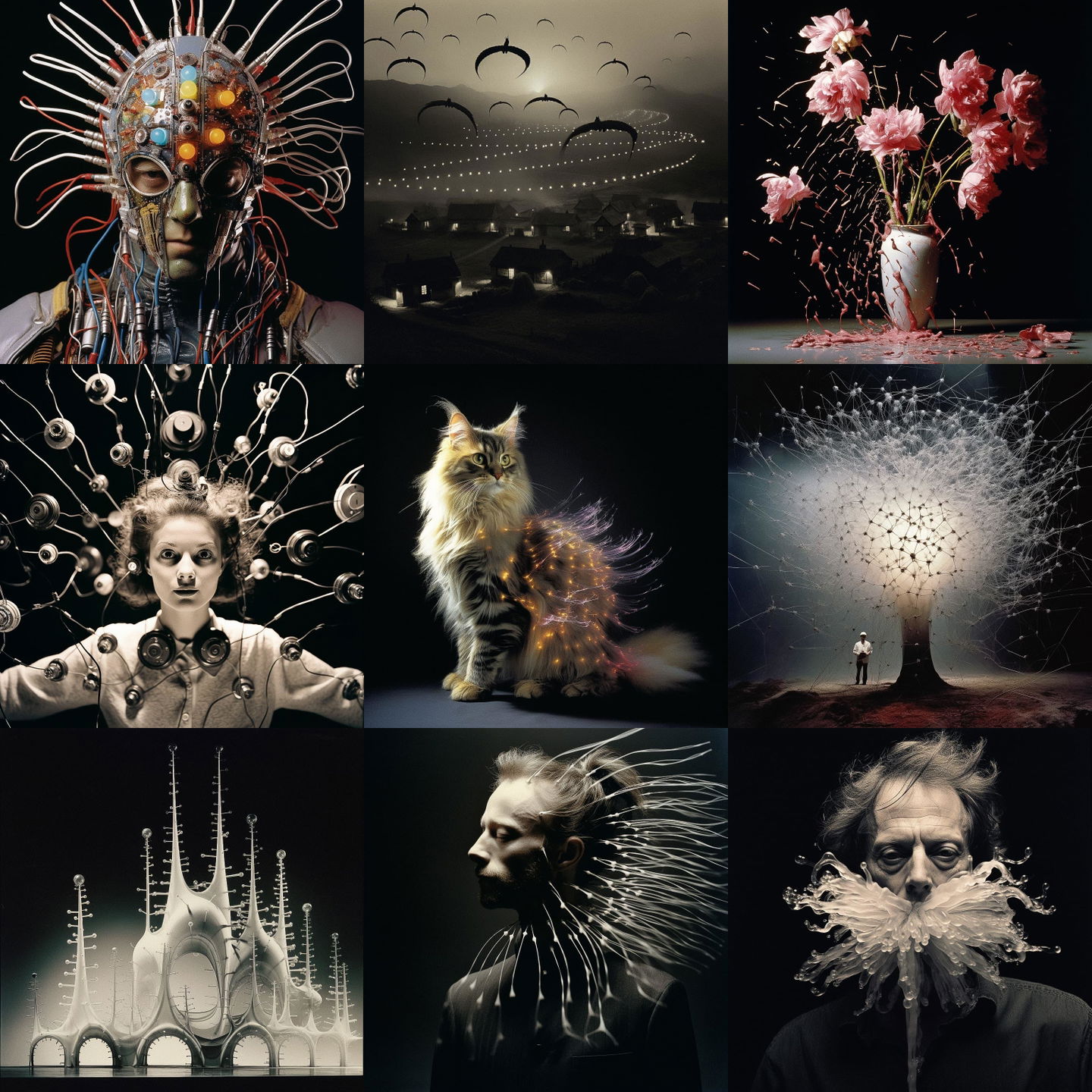 Harold Edgerton style, Midjourney V5.2: cyberpunk character by Harold Edgerton