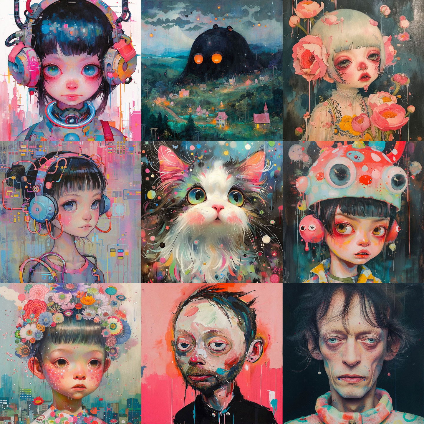 Hikari Shimoda style, Midjourney V6: cyberpunk character by Hikari Shimoda