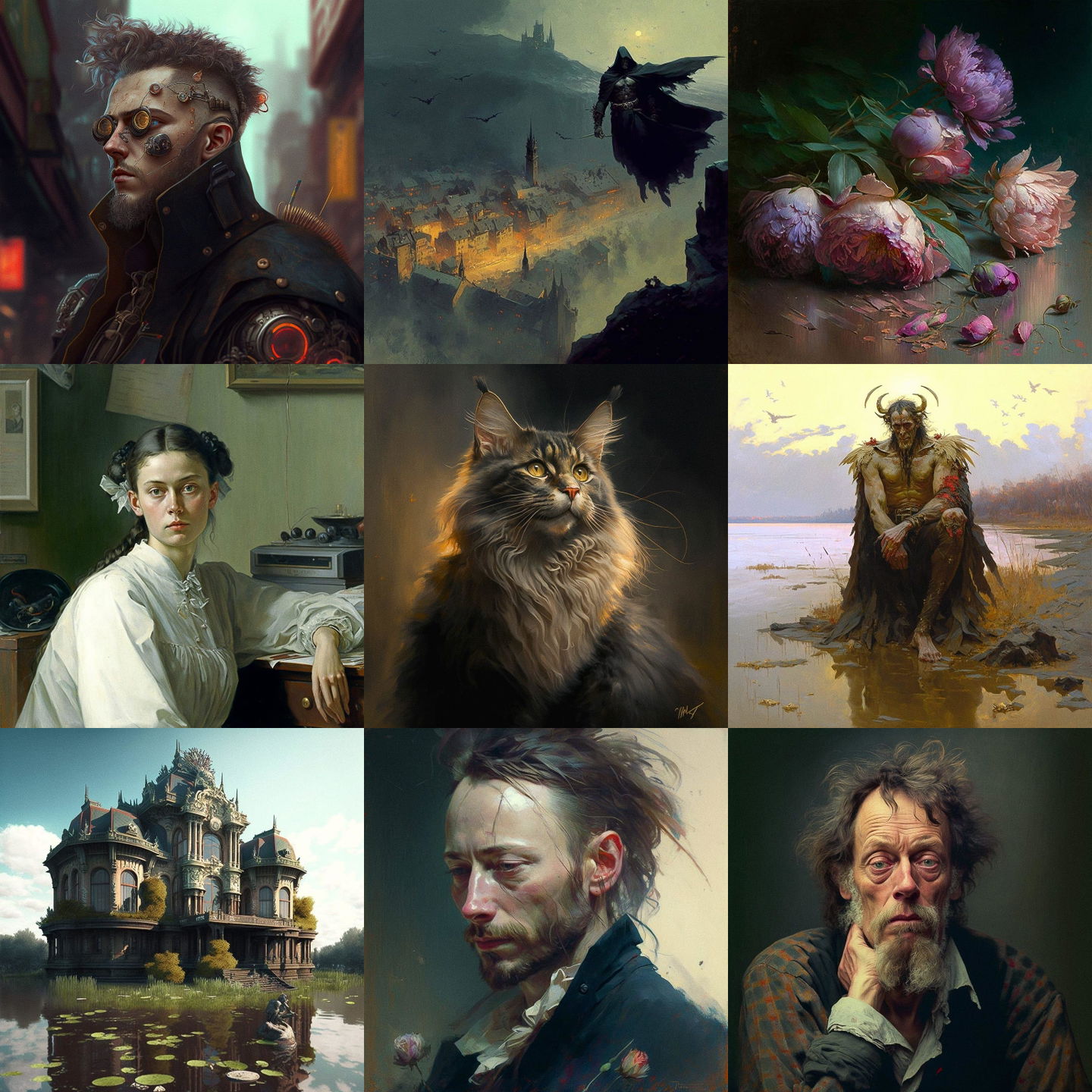 Ilya Repin style, Midjourney V4: cyberpunk character by Ilya Repin