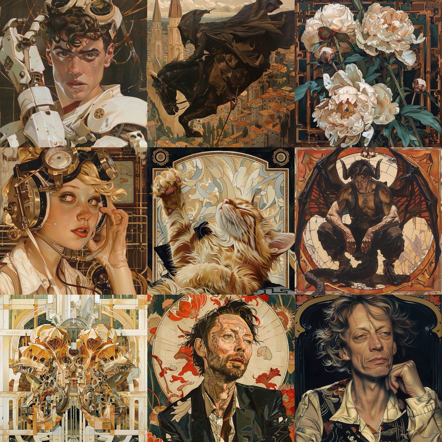 J. C. Leyendecker style, Midjourney V6: cyberpunk character by J. C. Leyendecker