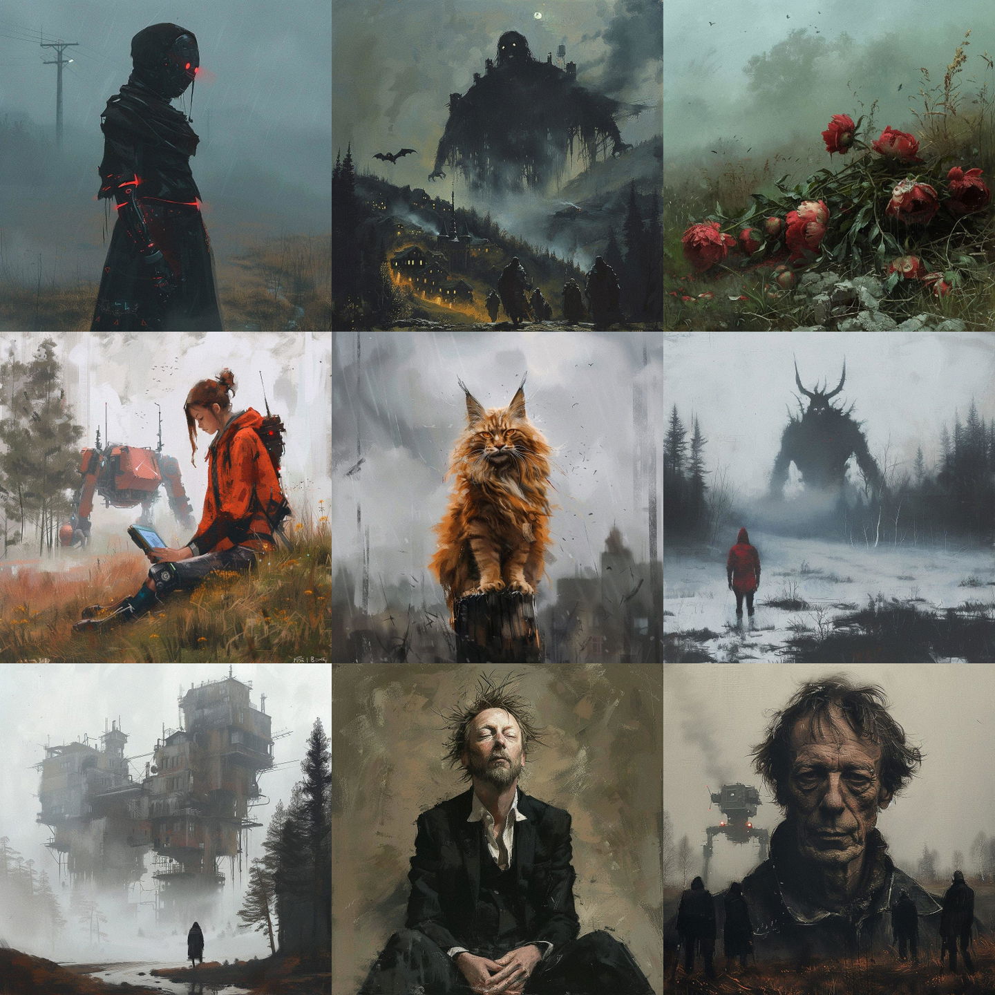 Jakub Rozalski style, Midjourney V6: cyberpunk character by Jakub Rozalski