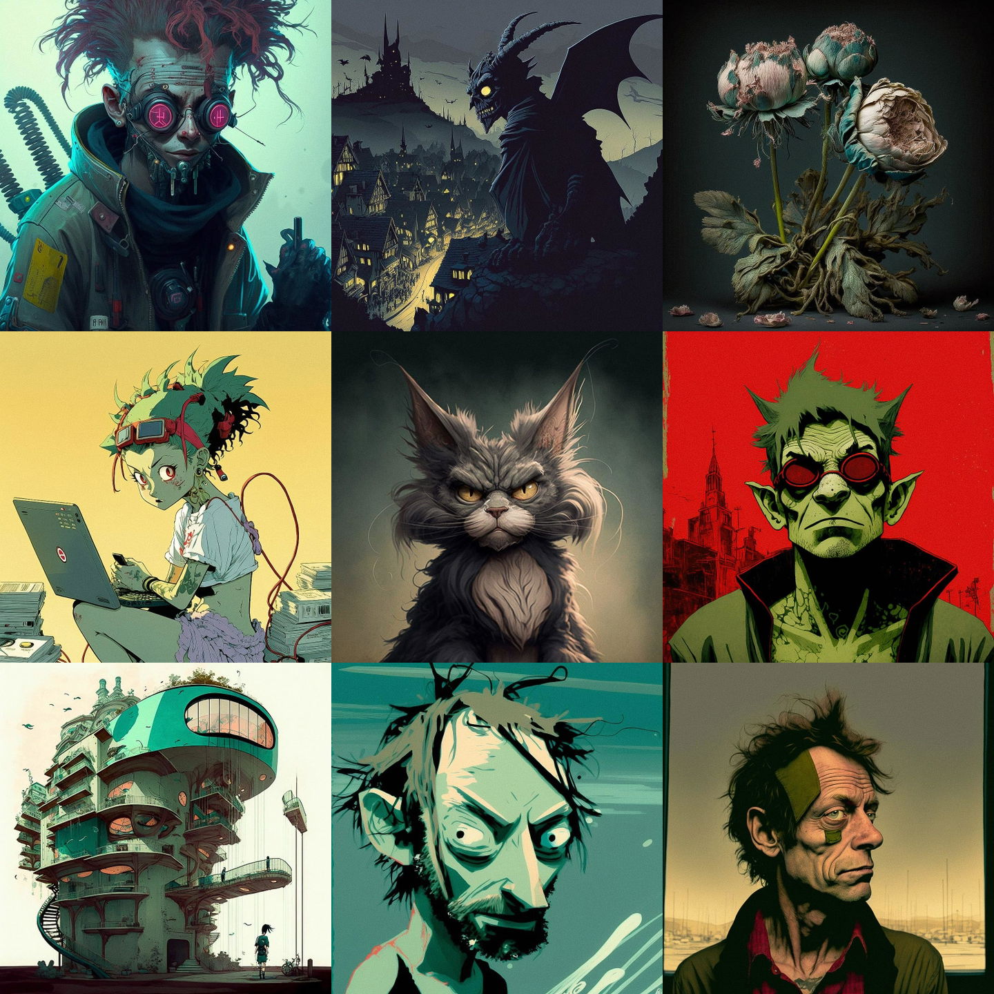 Jamie Hewlett style, Midjourney V4: cyberpunk character by Jamie Hewlett