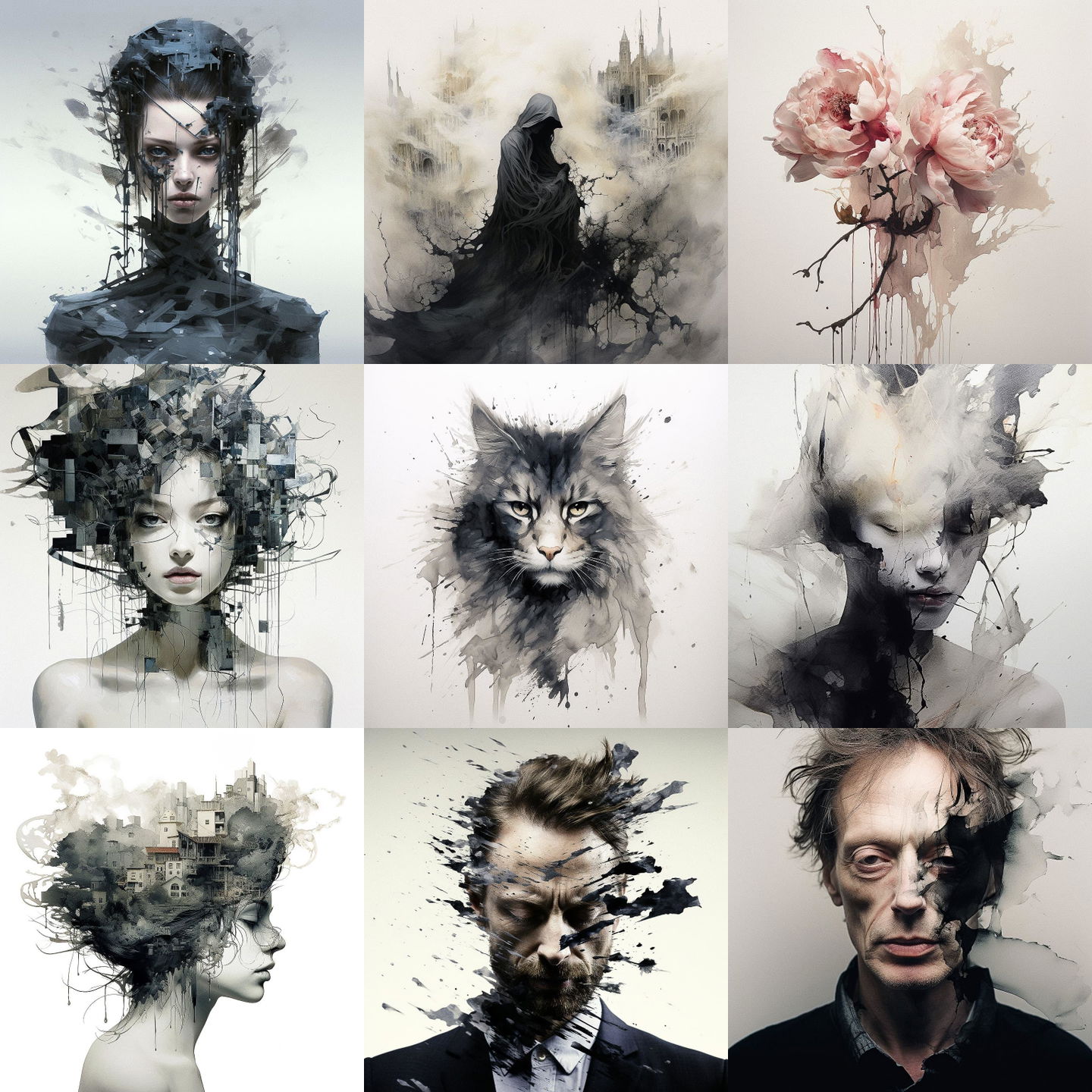 Januz Miralles style, Midjourney V5.2: cyberpunk character by Januz Miralles