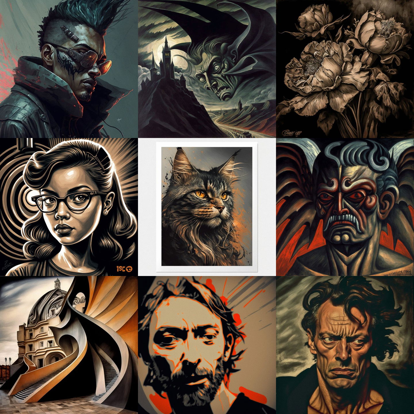 Jose Clemente Orozco style, Midjourney V4: cyberpunk character by Jose Clemente Orozco