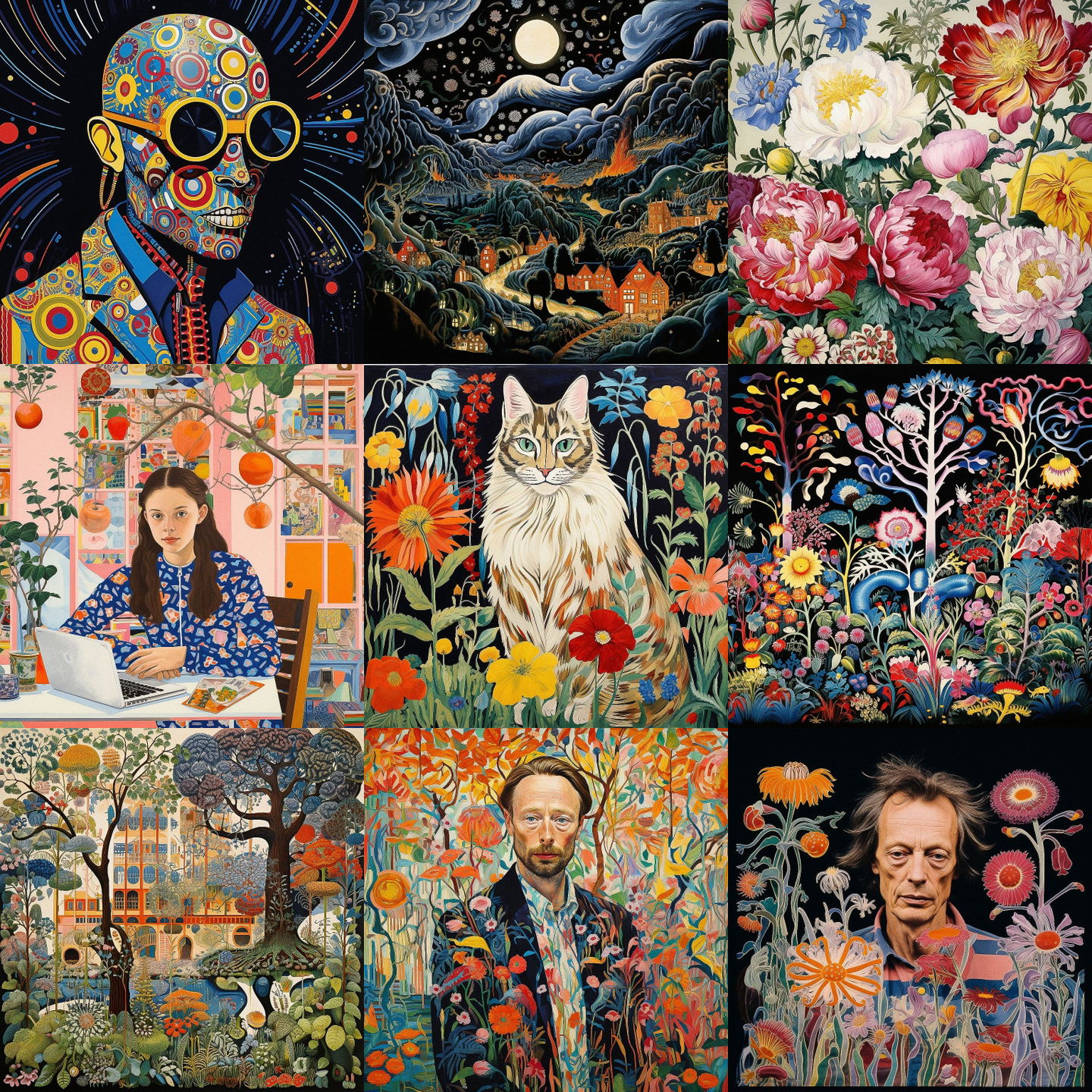 Josef Frank style, Midjourney V5.2: cyberpunk character by Josef Frank