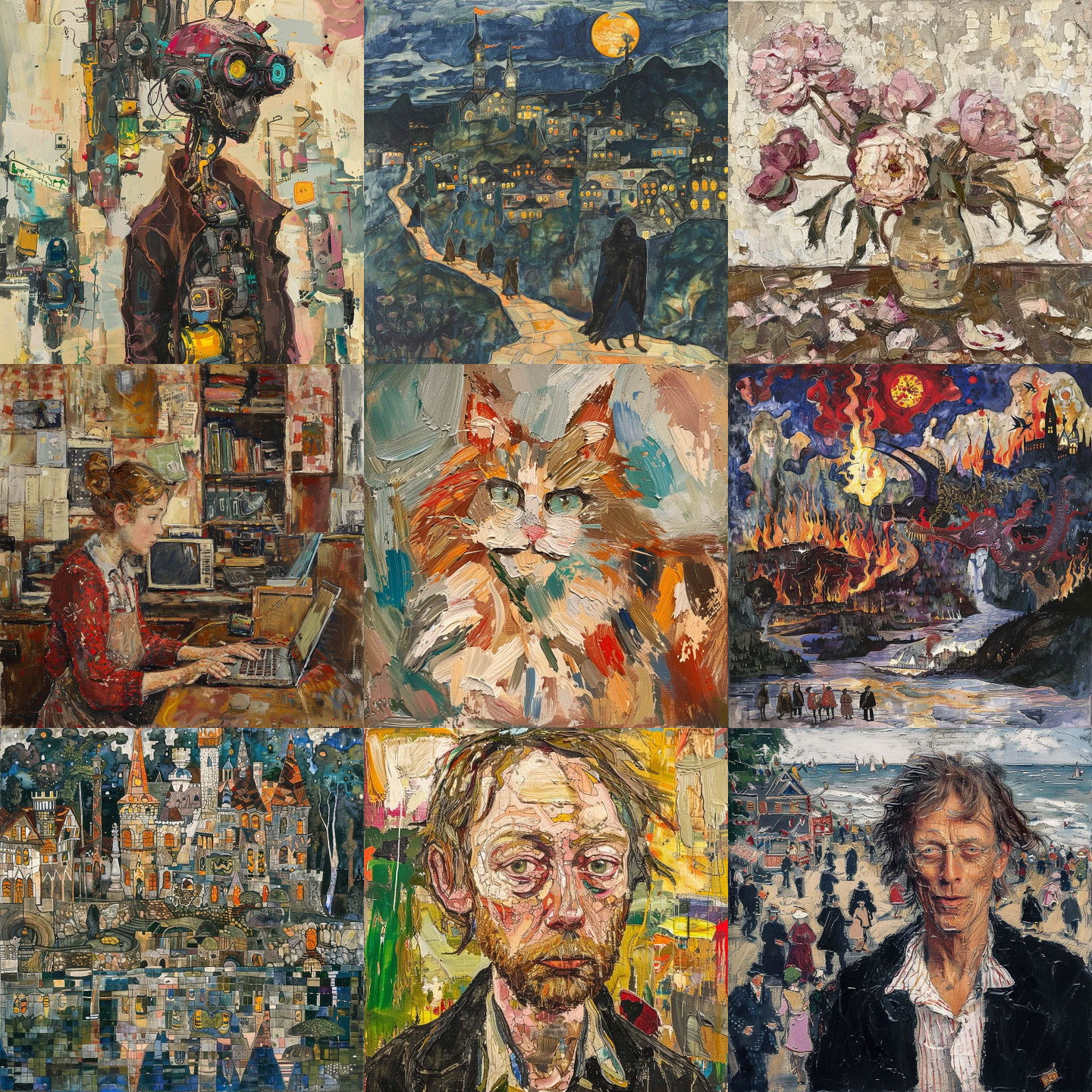 Maurice Prendergast style, Midjourney V6: cyberpunk character by Maurice Prendergast