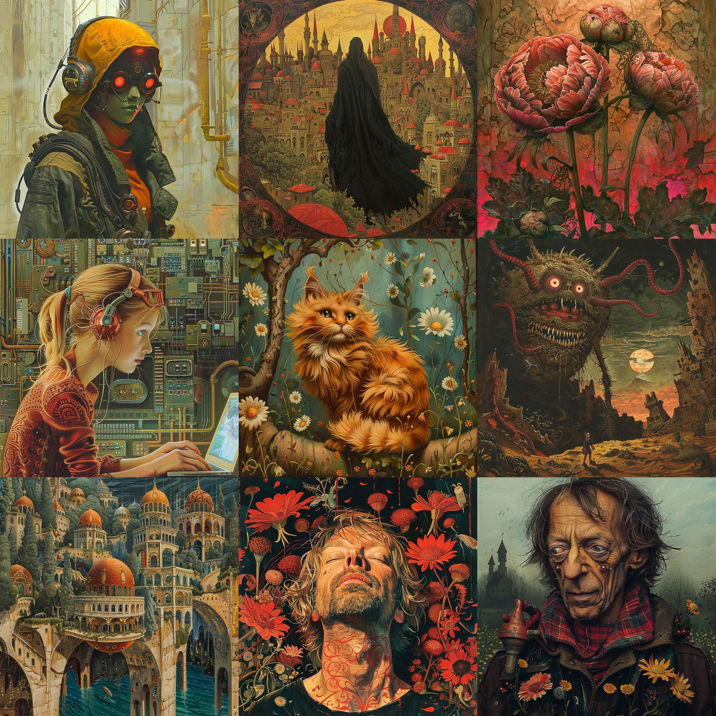 Michael Hutter style, Midjourney V6: cyberpunk character by Michael Hutter