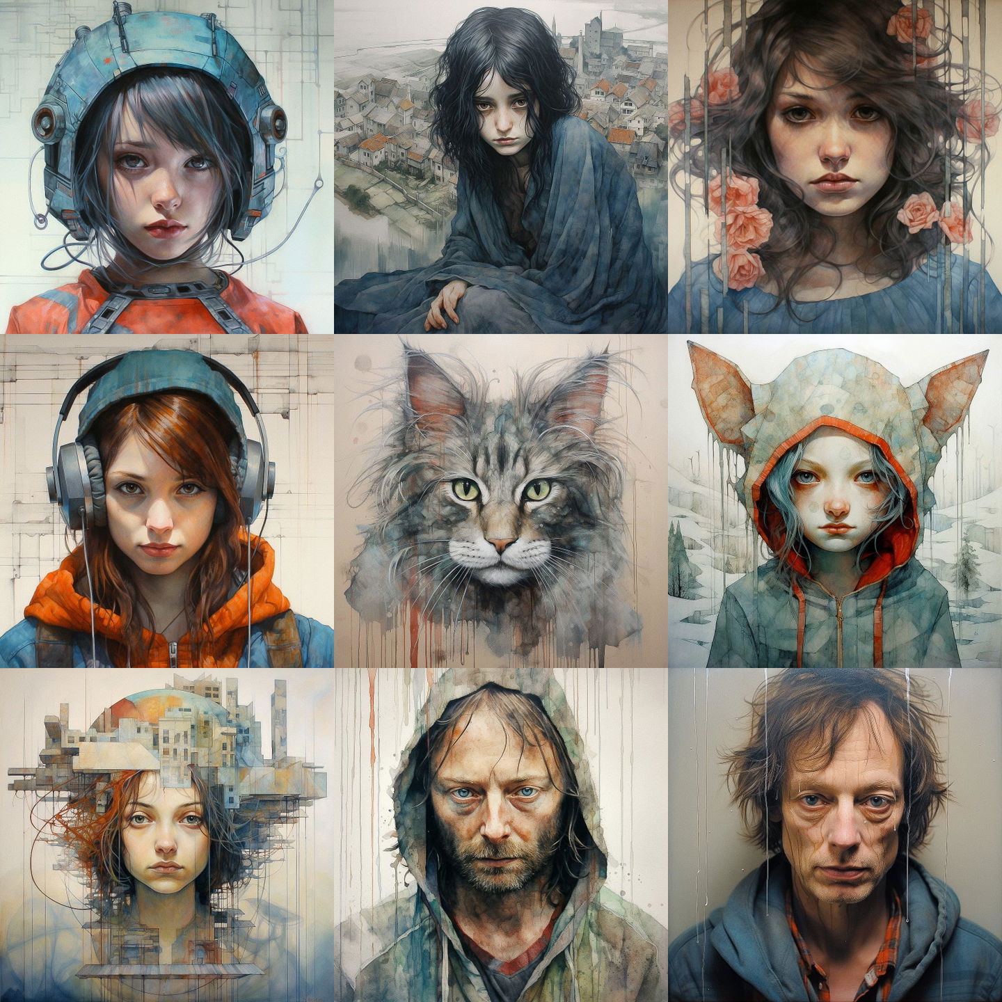 Michael Shapcott style, Midjourney V5.2: cyberpunk character by Michael Shapcott
