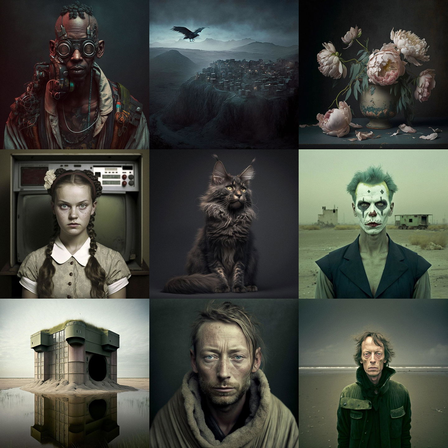 Nadav Kander style, Midjourney V4: cyberpunk character by Nadav Kander