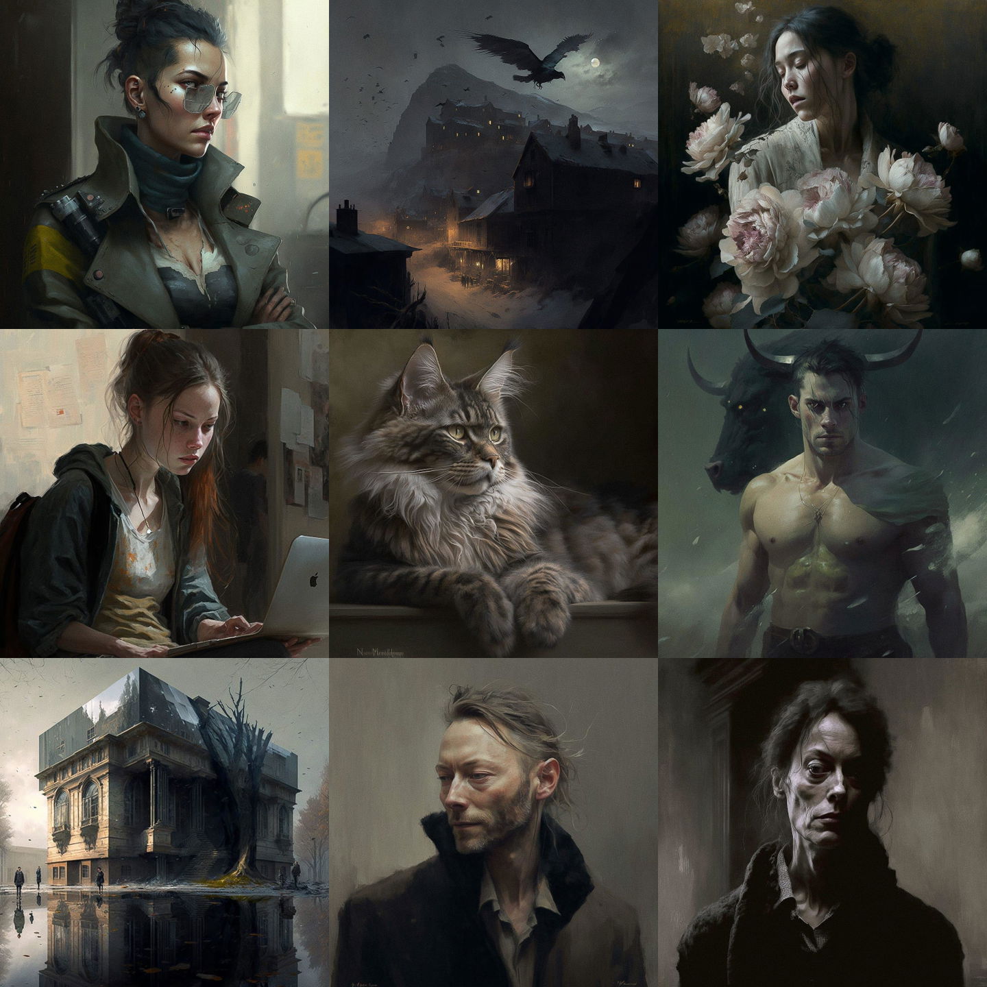 Nick Alm style, Midjourney V4: cyberpunk character by Nick Alm