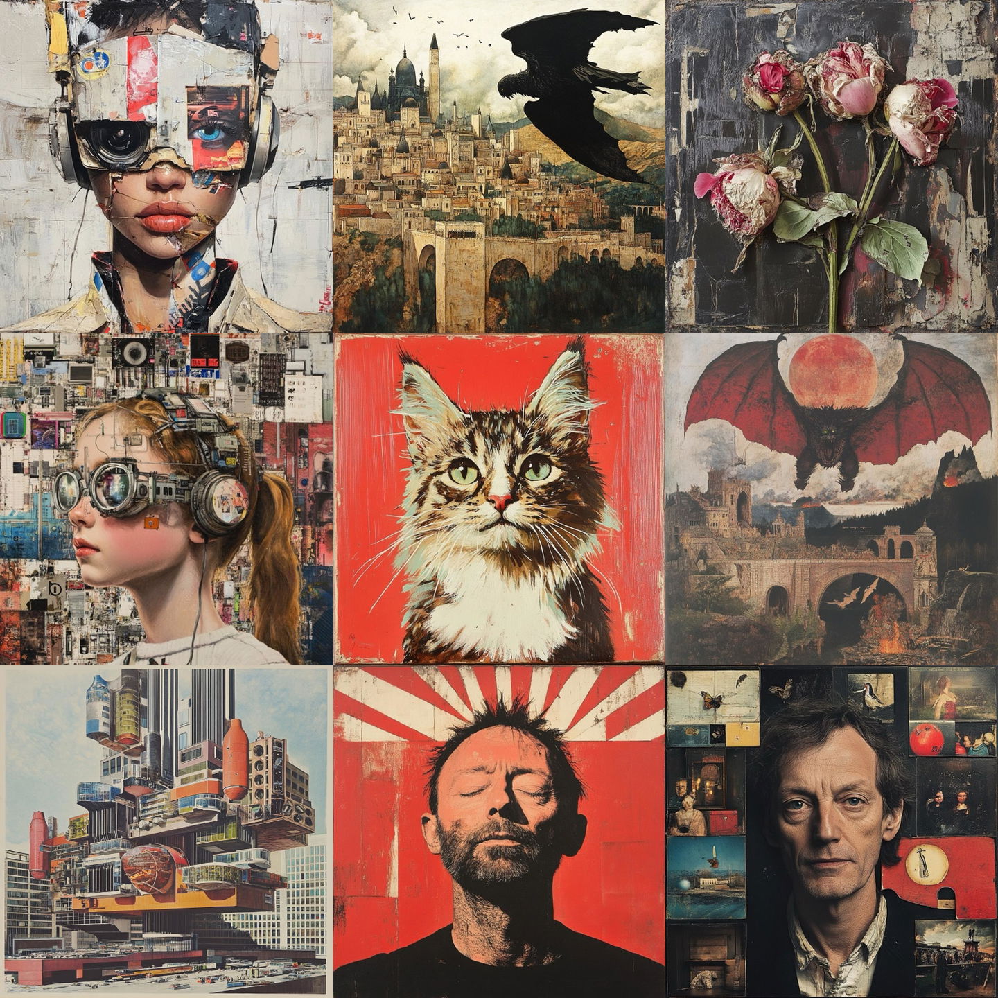 Peter Blake style, Midjourney V6.1: cyberpunk character by Peter Blake