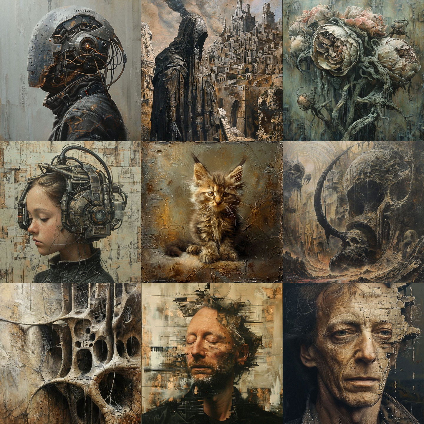 Peter Gric style, Midjourney V6: cyberpunk character by Peter Gric