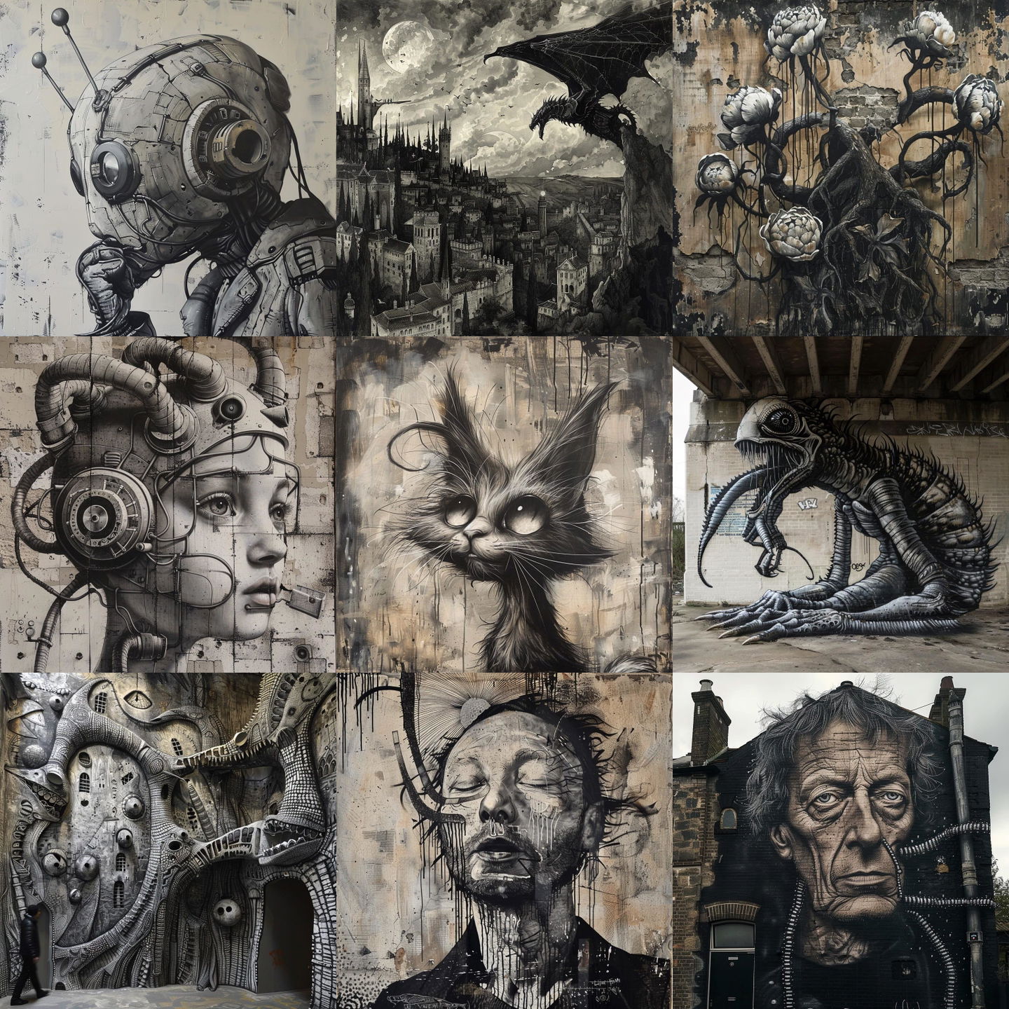 Phlegm style, Midjourney V6: cyberpunk character by Phlegm