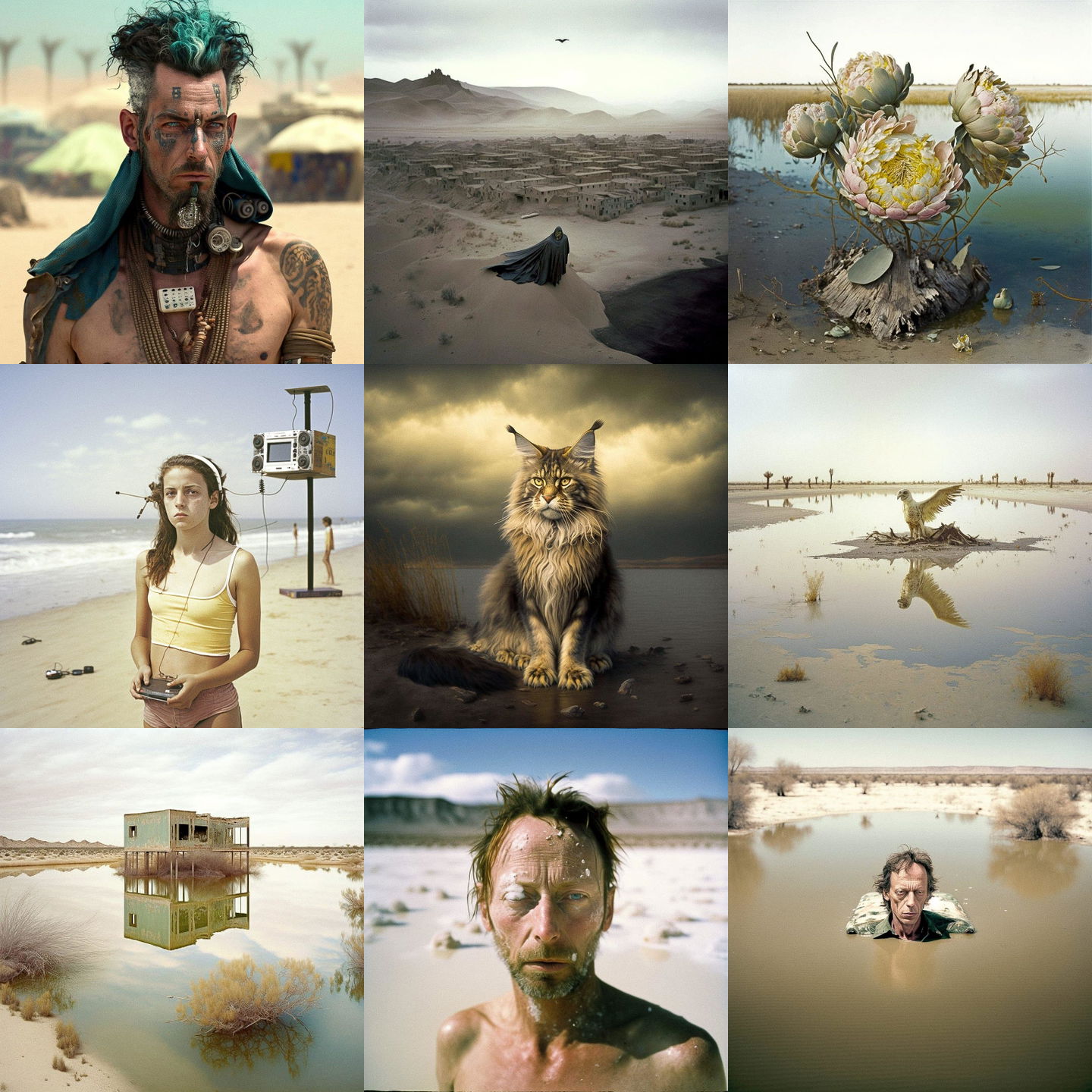 Richard Misrach style, Midjourney V4: cyberpunk character by Richard Misrach