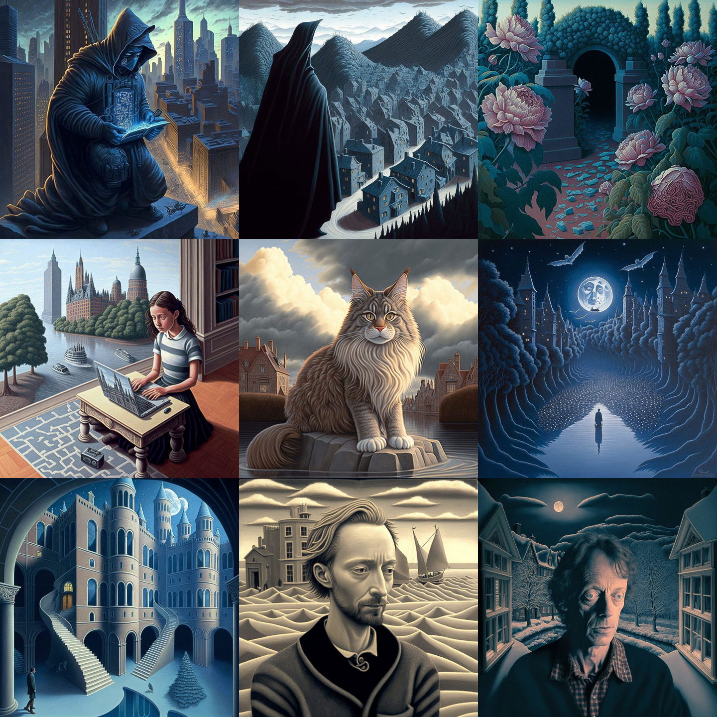 Rob Gonsalves style, Midjourney V4: cyberpunk character by Rob Gonsalves