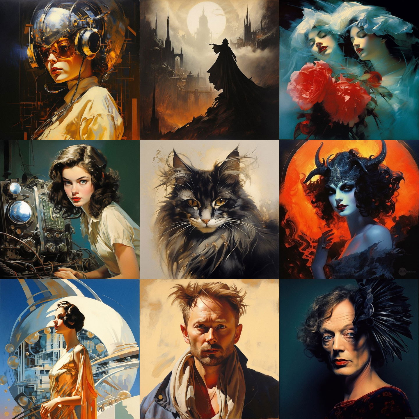 Rolf Armstrong style, Midjourney V5.2: cyberpunk character by Rolf Armstrong