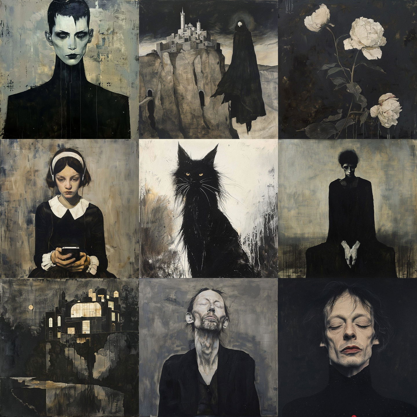 Romaine Brooks style, Midjourney V6: cyberpunk character by Romaine Brooks
