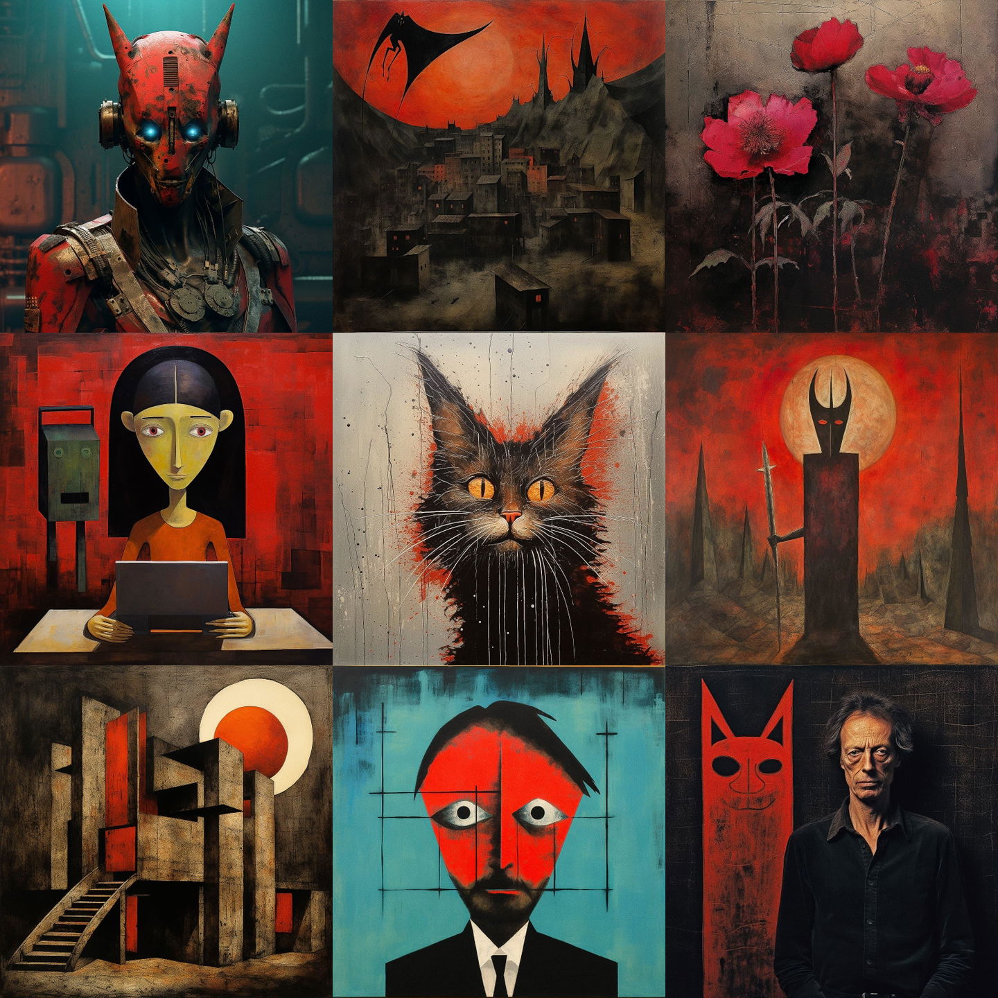 Rufino Tamayo style, Midjourney V5.2: cyberpunk character by Rufino Tamayo