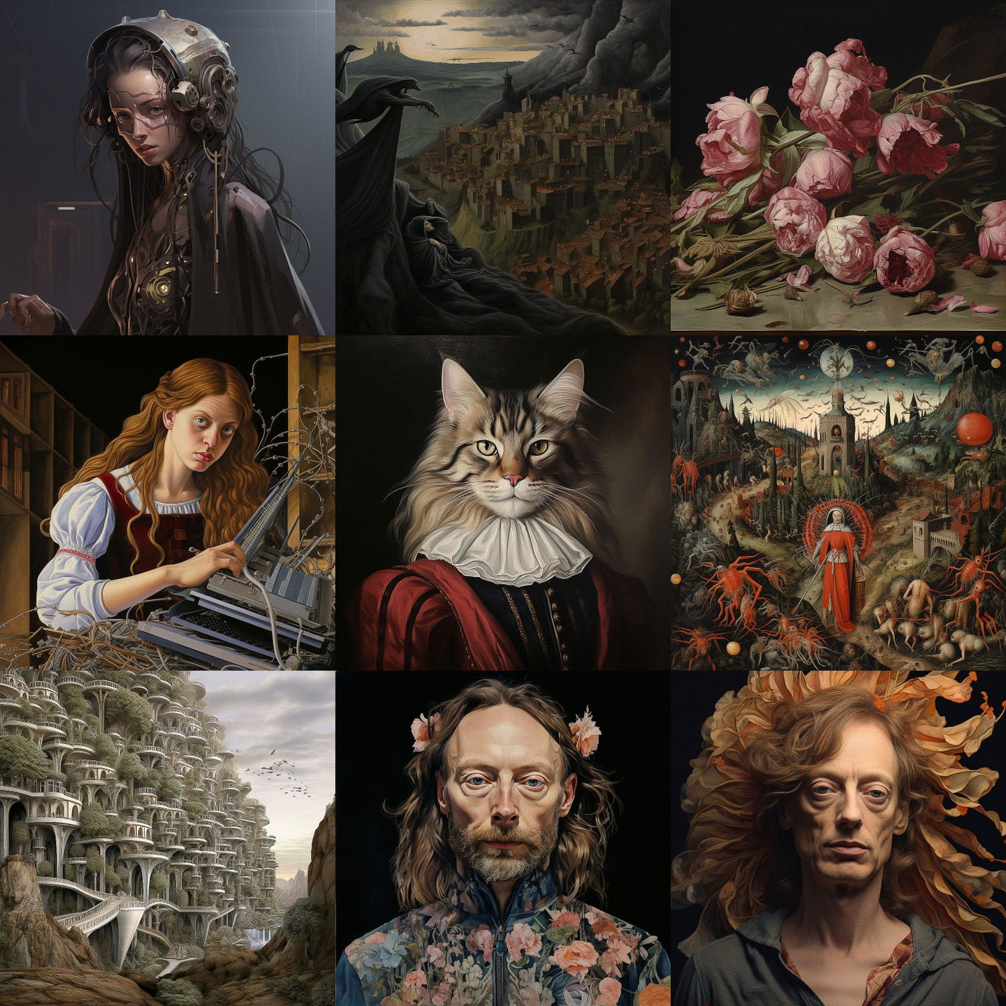 Sandro Botticelli style, Midjourney V5.2: cyberpunk character by Sandro Botticelli