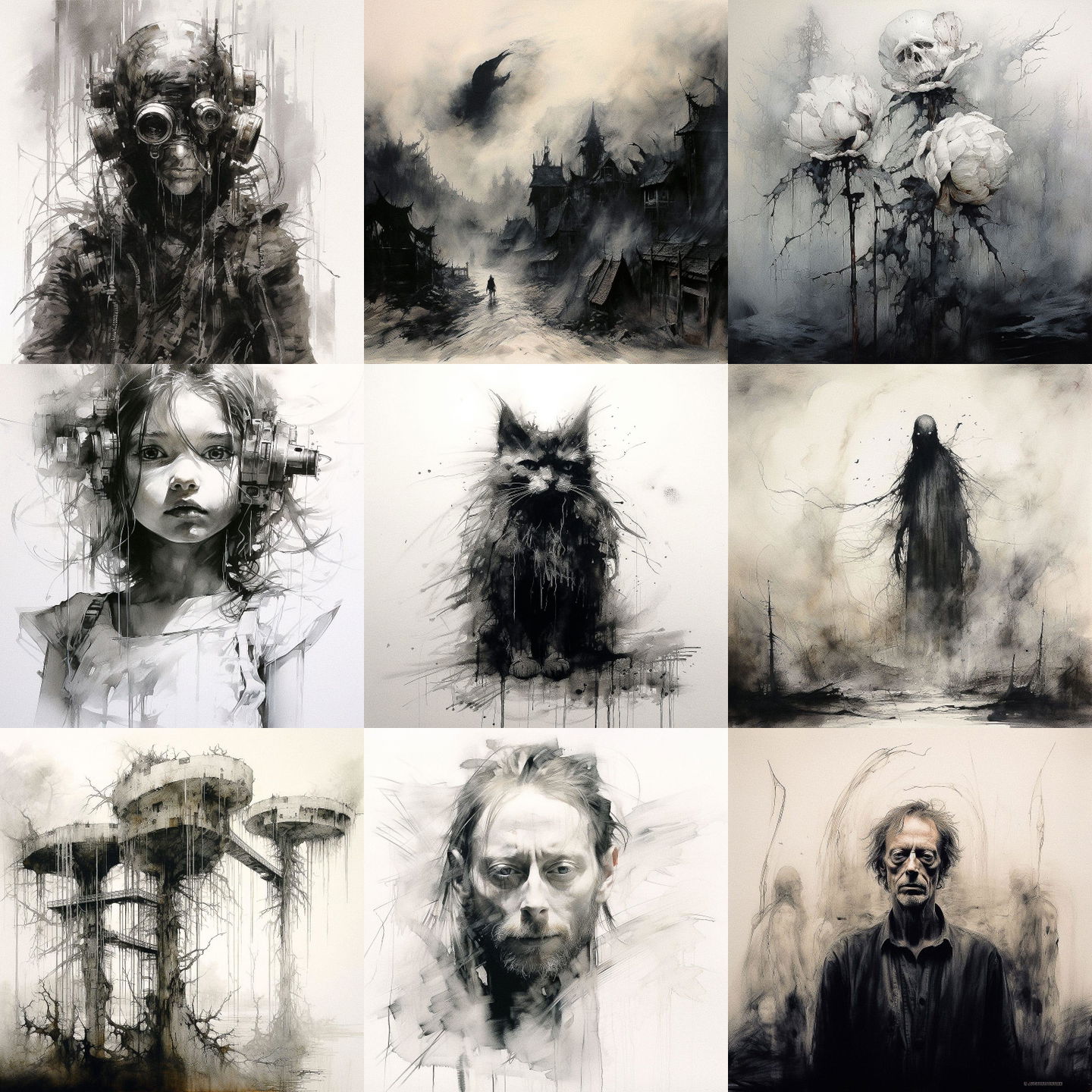 Stephen Gammell style, Midjourney V5.2: cyberpunk character by Stephen Gammell