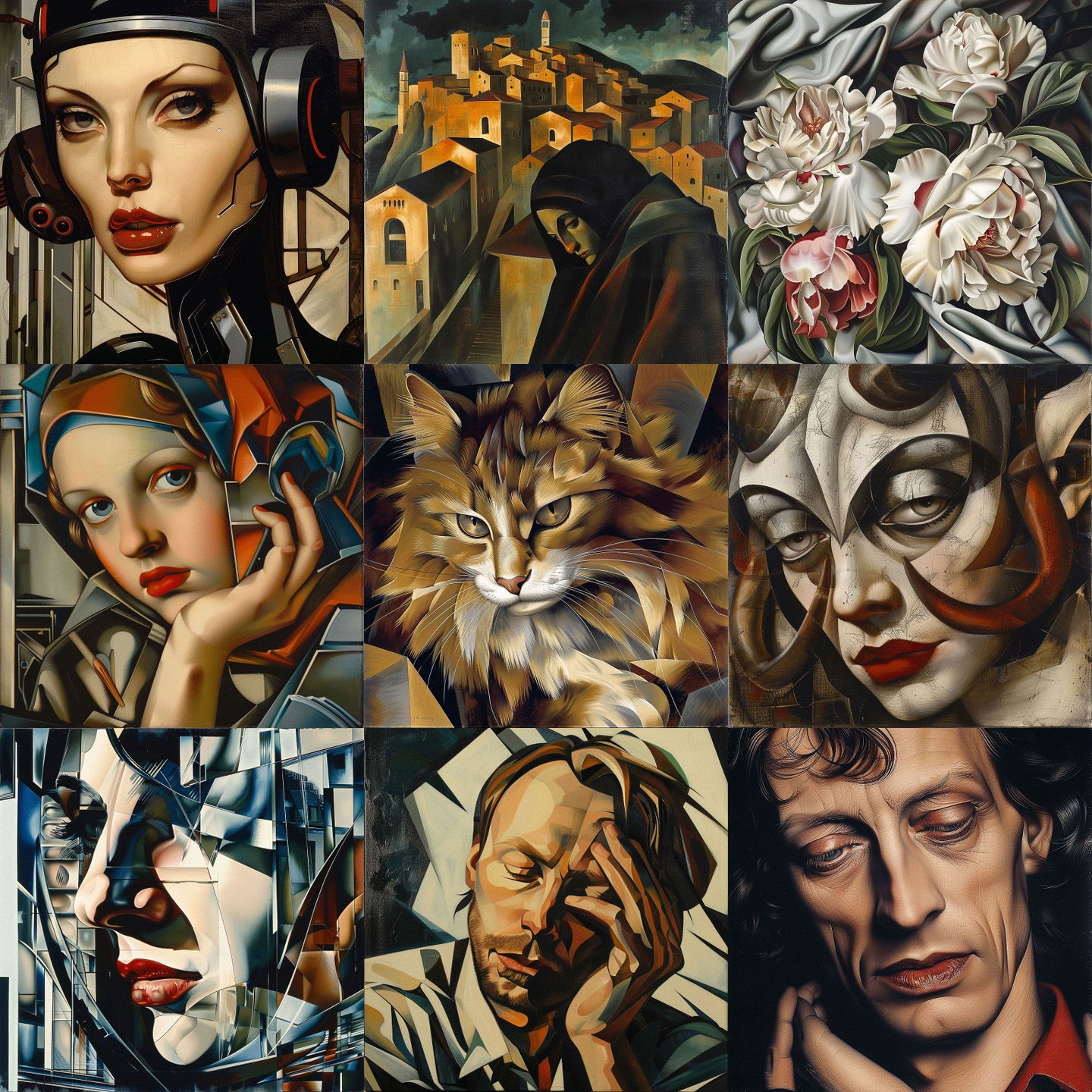 Tamara de Lempicka style, Midjourney V6: cyberpunk character by Tamara de Lempicka