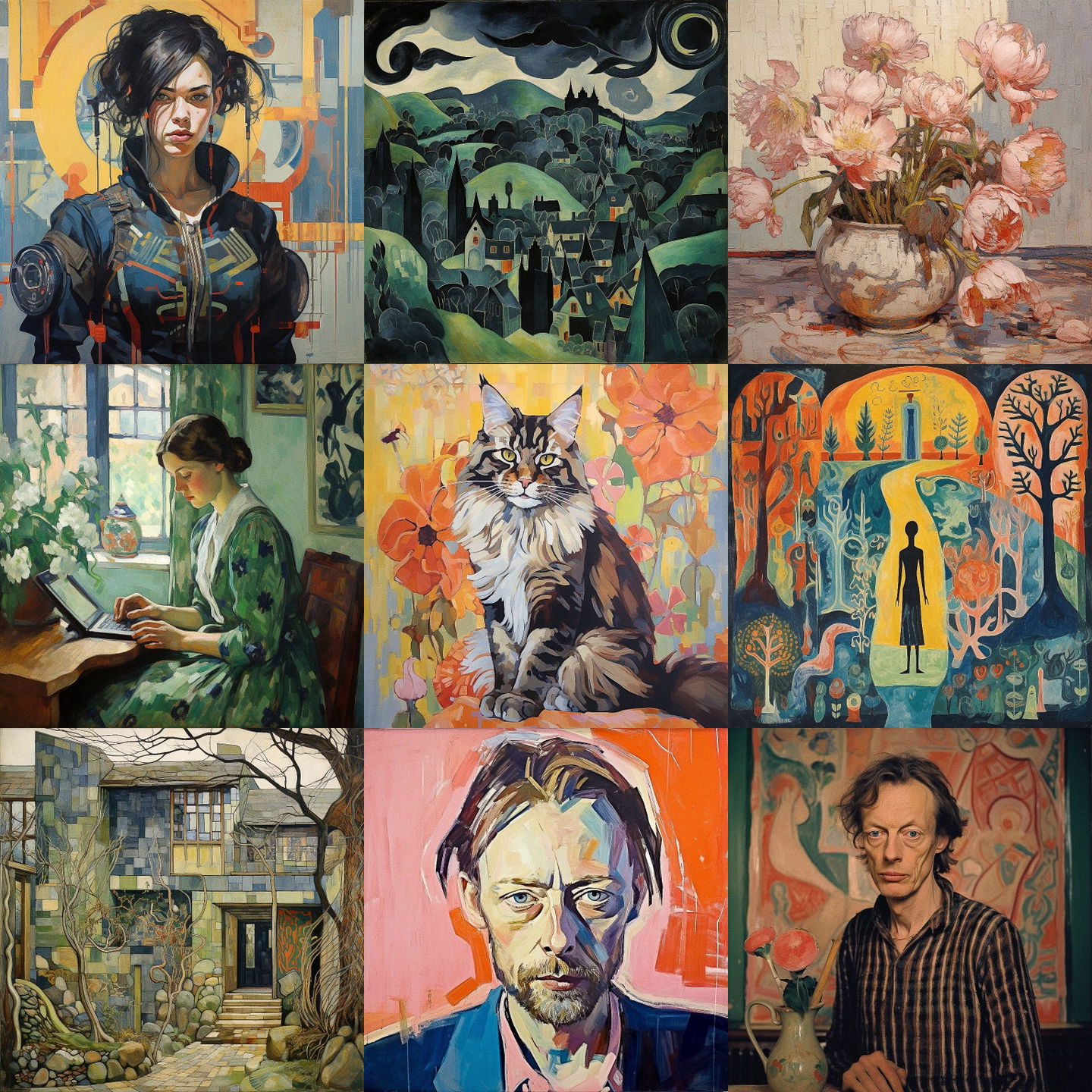 Vanessa Bell style, Midjourney V5.2: cyberpunk character by Vanessa Bell