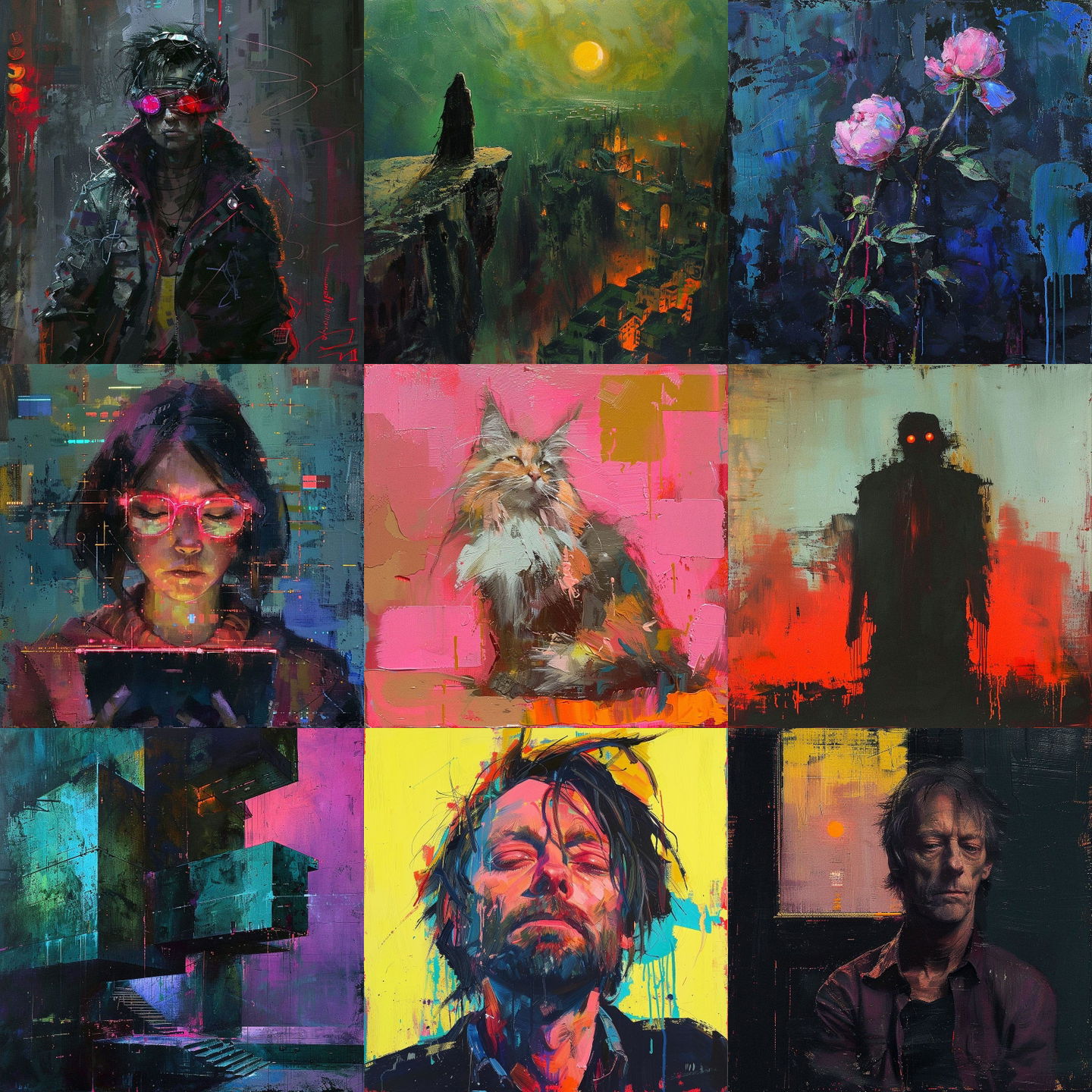 William Wray style, Midjourney V6: cyberpunk character by William Wray
