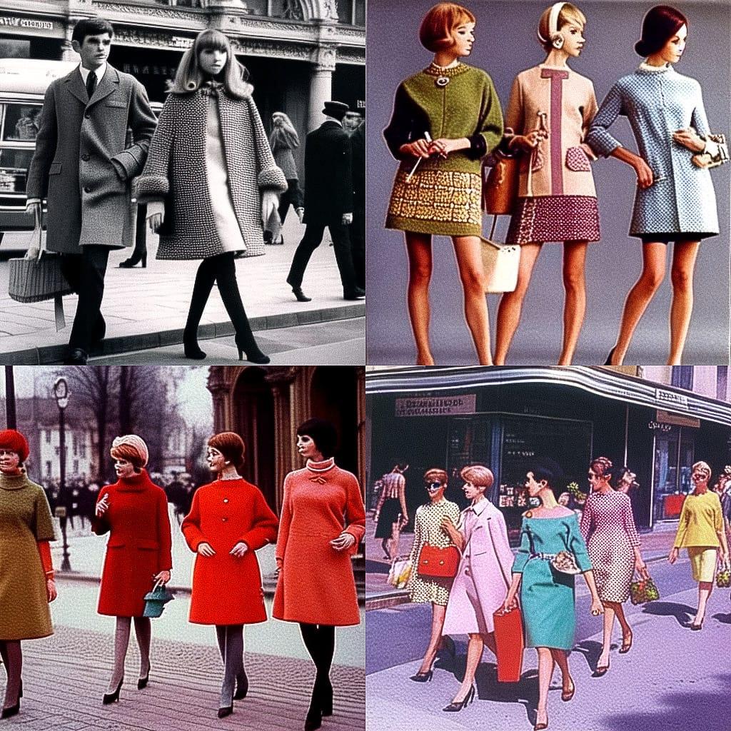 1960s fashion style, Midjourney Niji 4, render 1 of 4