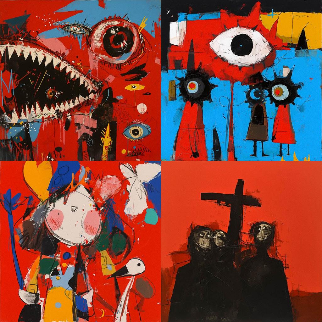 A. R. Penck style, Midjourney Niji 6, render 1 of 4