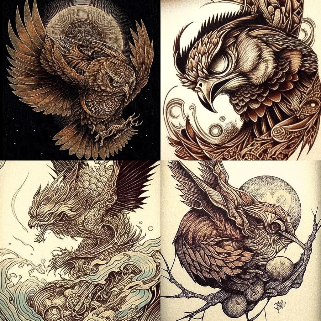 Aaron Horkey style, Midjourney Niji 4, render 1 of 4