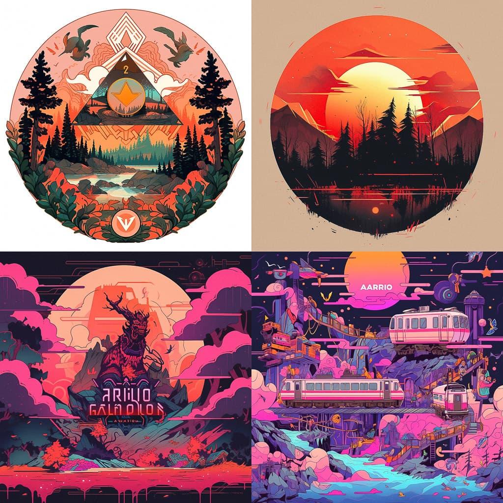 Aaron James Draplin style, Midjourney Niji 5, render 1 of 4
