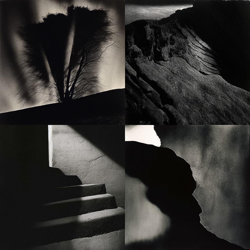 Aaron Siskind style, Midjourney Niji 5, render 1 of 4