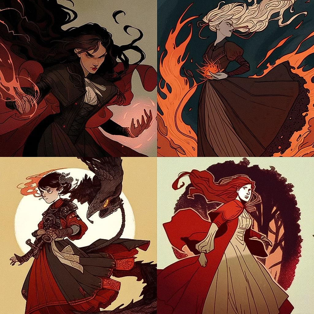 Abigail Larson style, Midjourney Niji 4, render 1 of 4