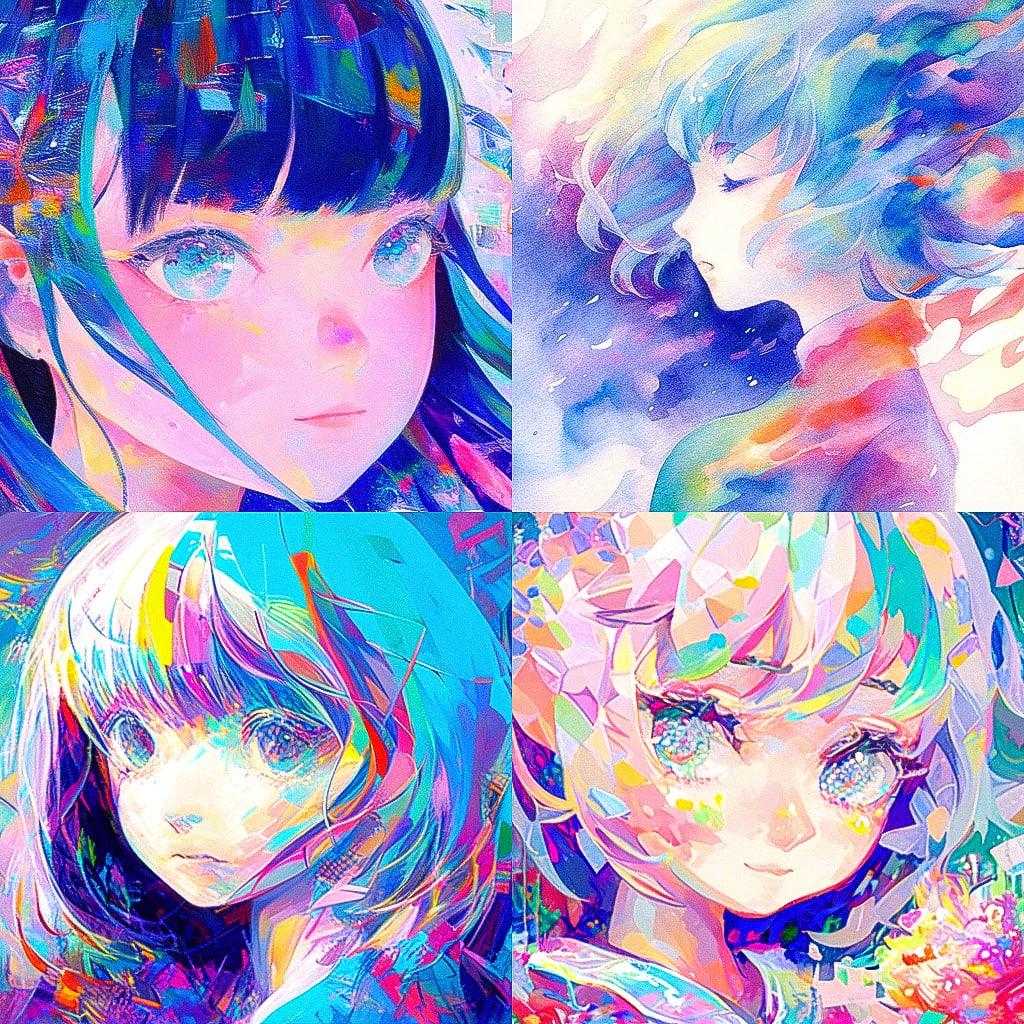 Acrylic paint style, Midjourney Niji 4, render 1 of 4